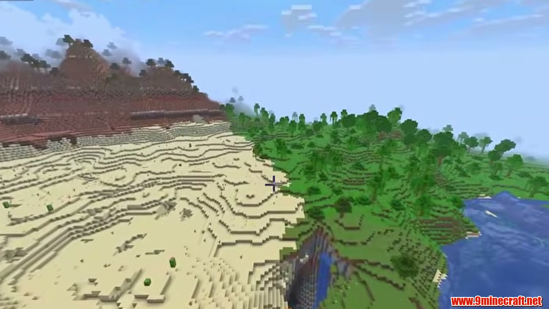 Badlands Outpost and Desert Village in Minecraft seed 2840886551733947403