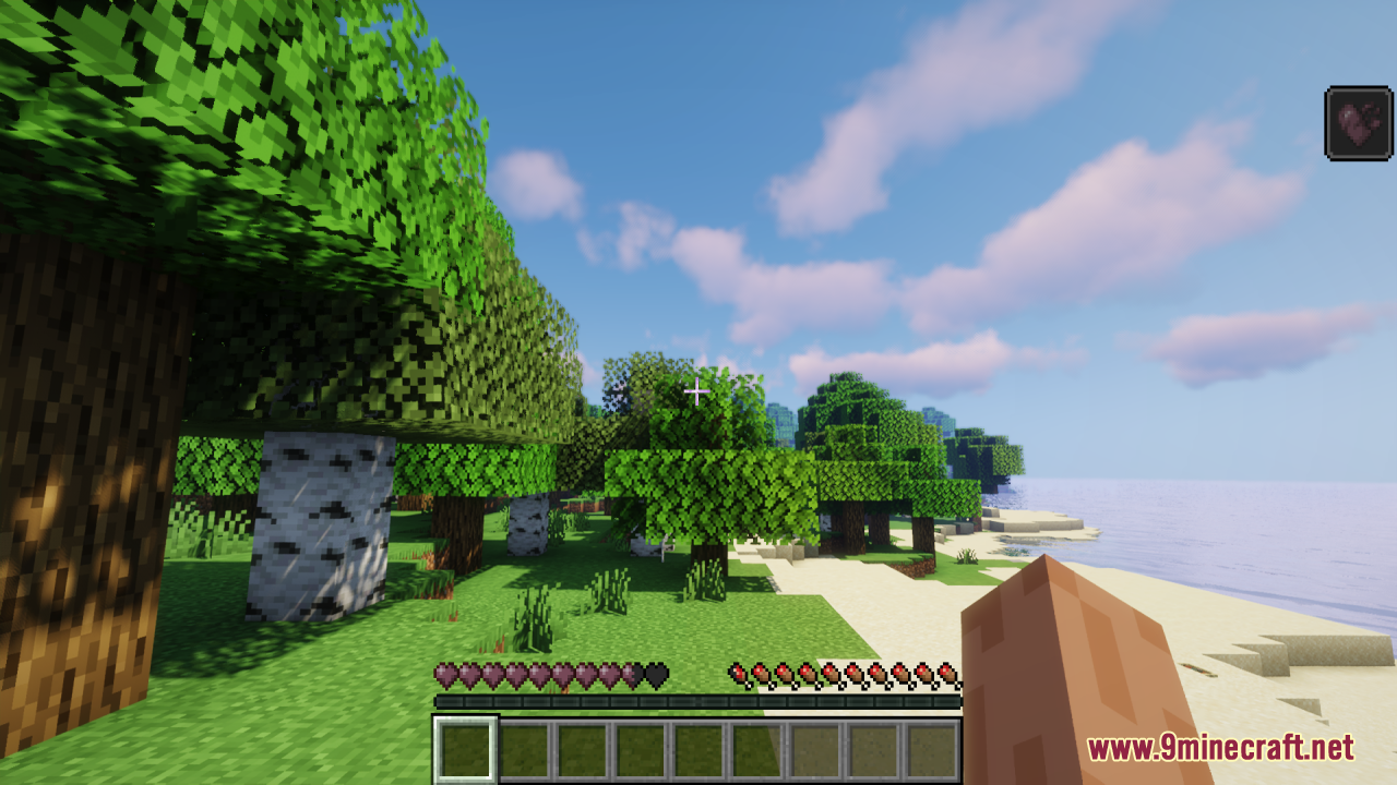 Dev's Better Wither Hearts Resource Pack Screenshot 9 Minecraft forest landscape featuring the Devs Better Wither Hearts resource pack