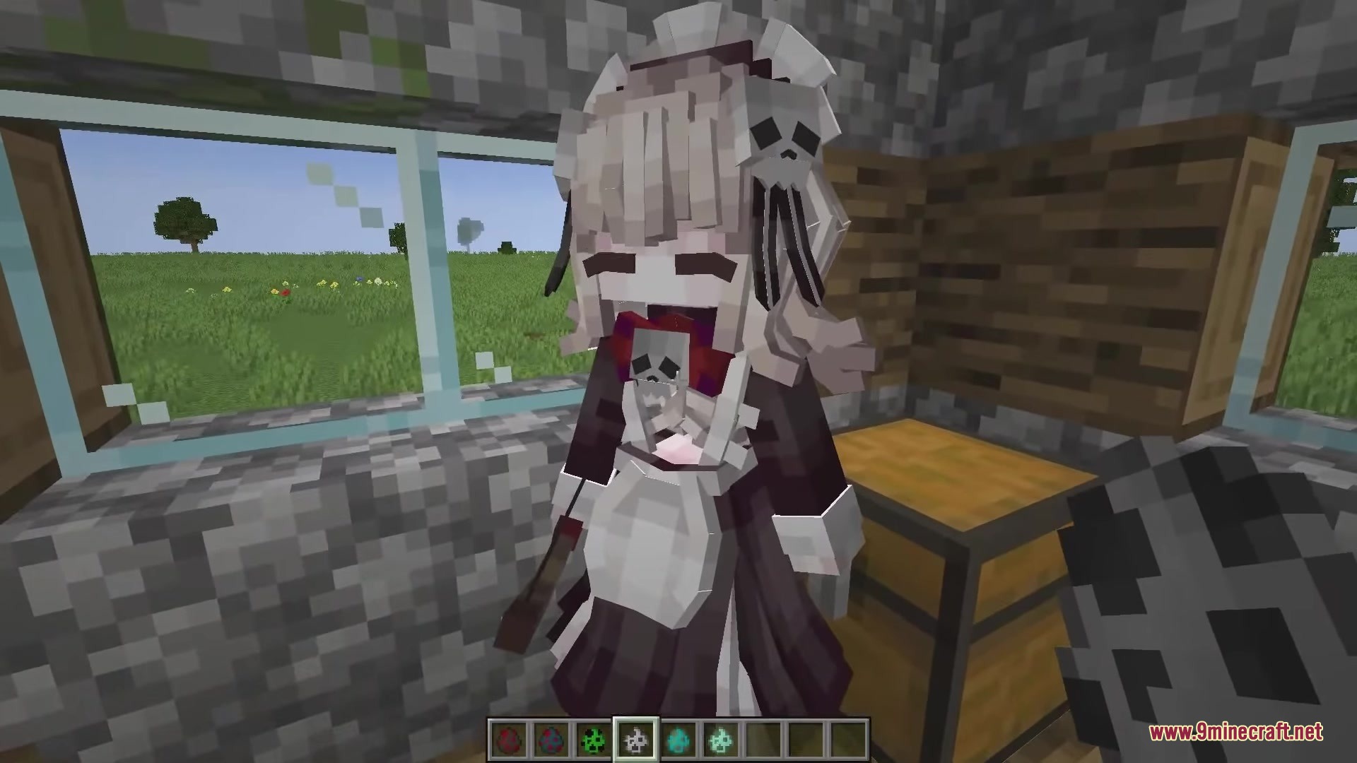 Dokimobs Mod Screenshot 11 Dokimobs mod features a stylized maid creature with a skull headpiece