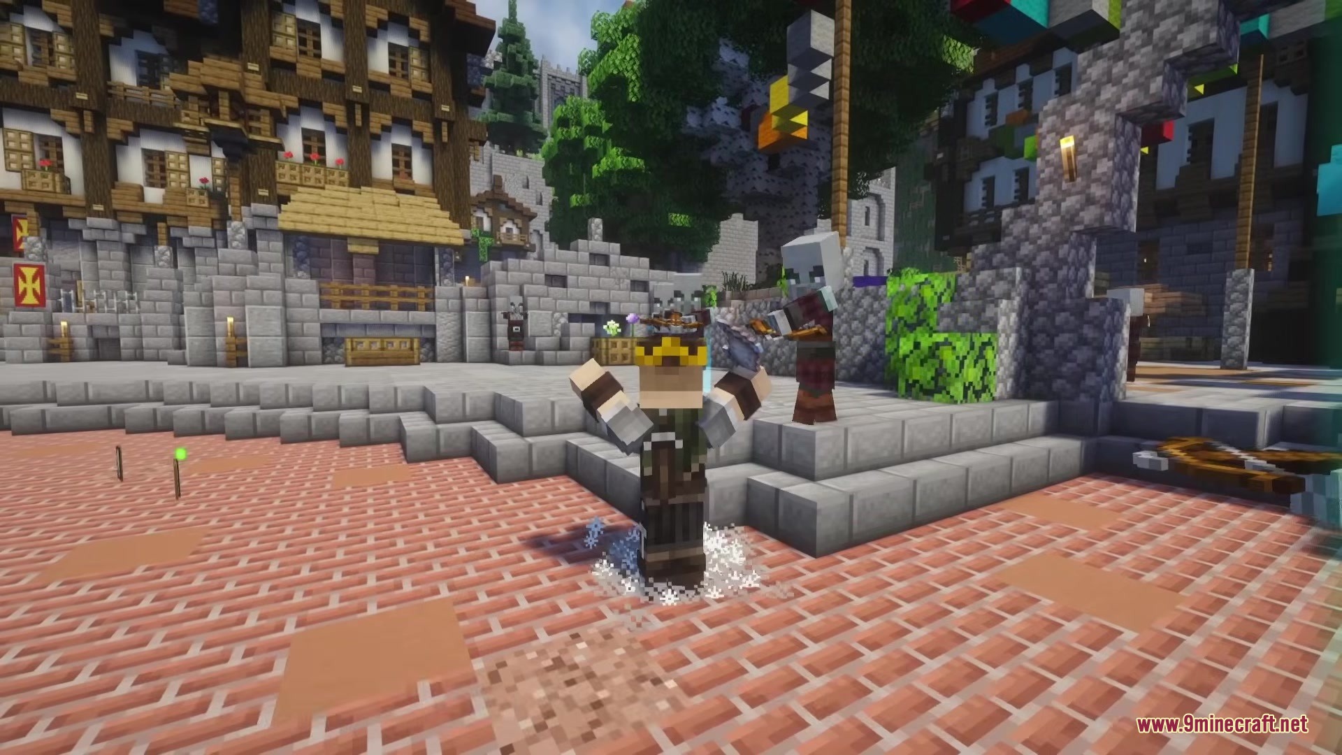 Draconic Spells Mod Screenshot 2 A player casting a spell from the Draconic Spells mod in a town