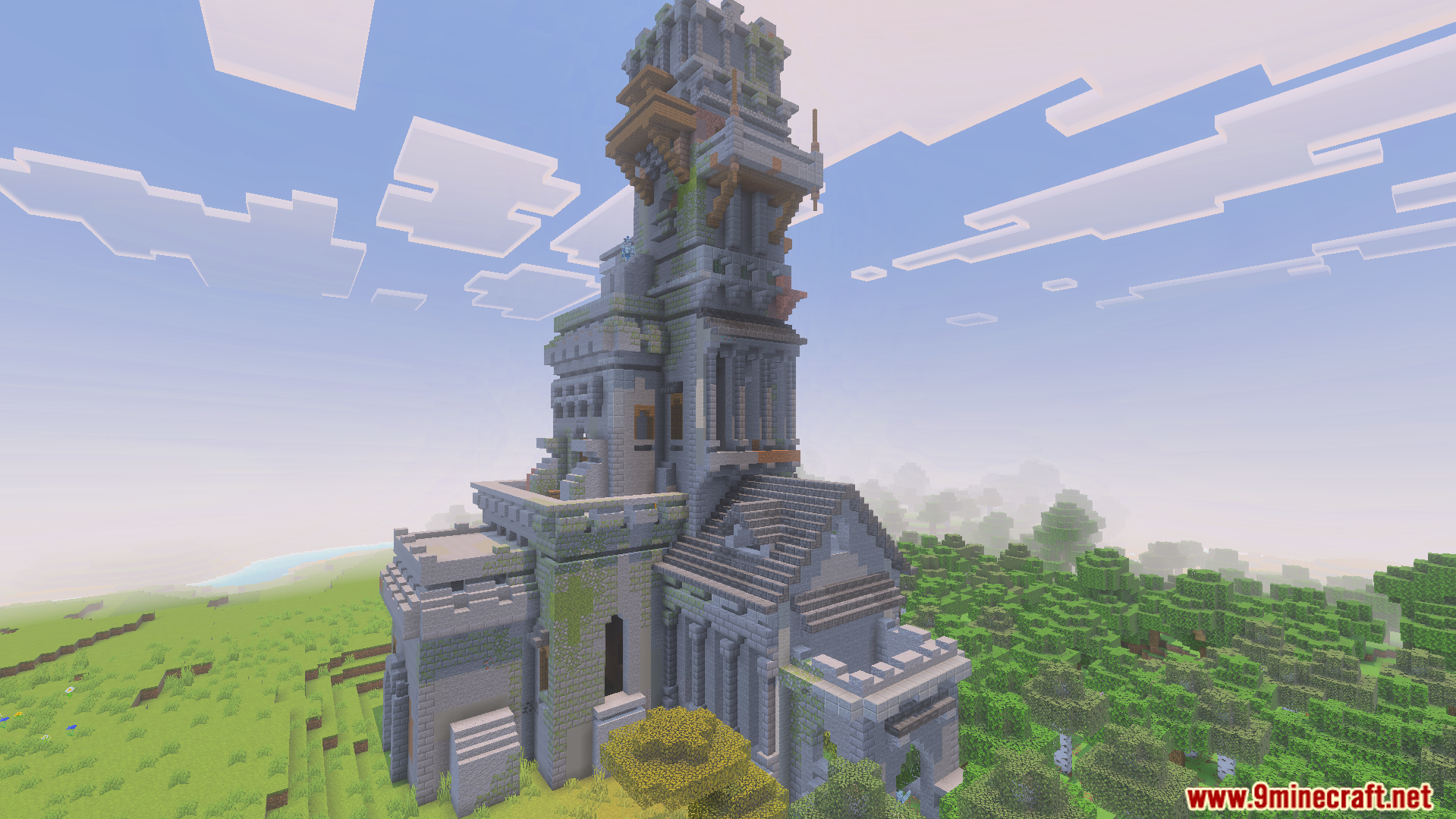 Dungeon Raiders Addon Screenshot 4 Large stone tower structure added by the Dungeon Raiders Addon for exploration
