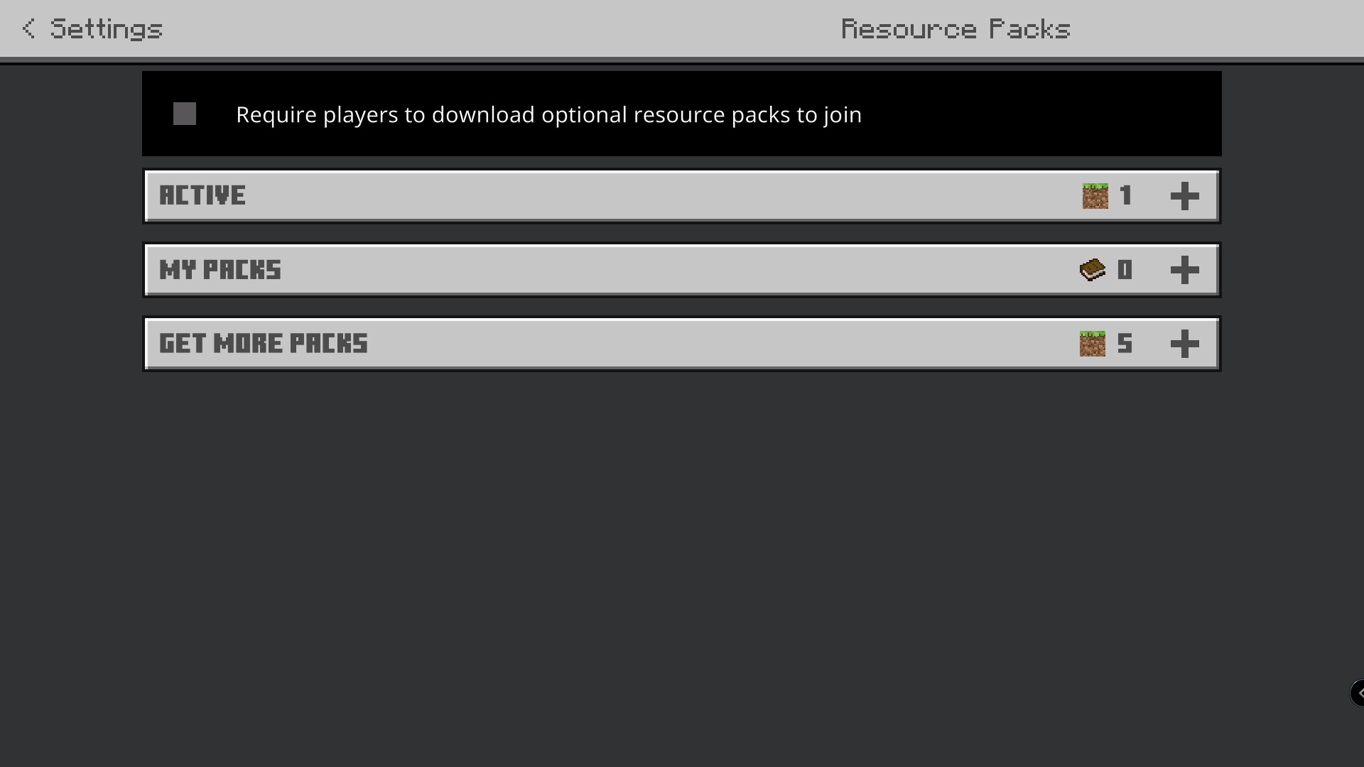 Durability Armor Viewer Addon Screenshot 3 Resource packs settings menu for managing active and available Minecraft Bedrock content