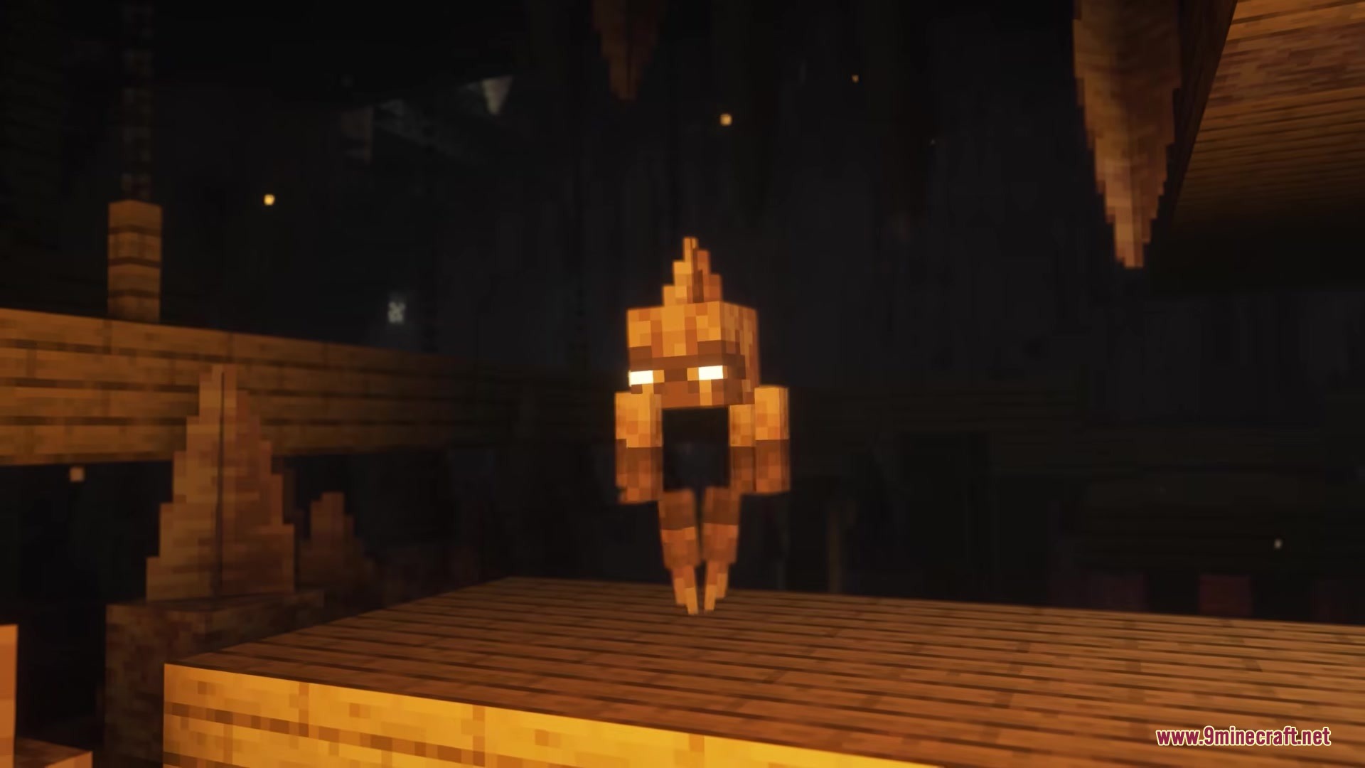 The Bore earth monster floating inside a dark underground ancient ruin structure