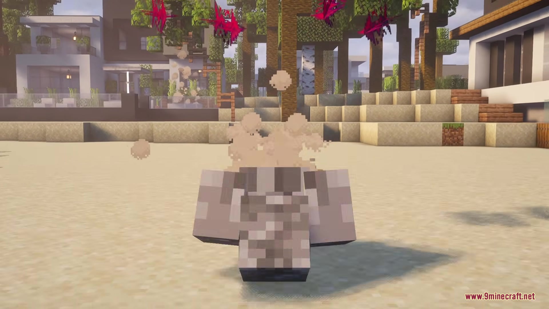 Echoes of Power Reborn Mod Screenshot 7 Grey character model activating a dusty superpower on the sand