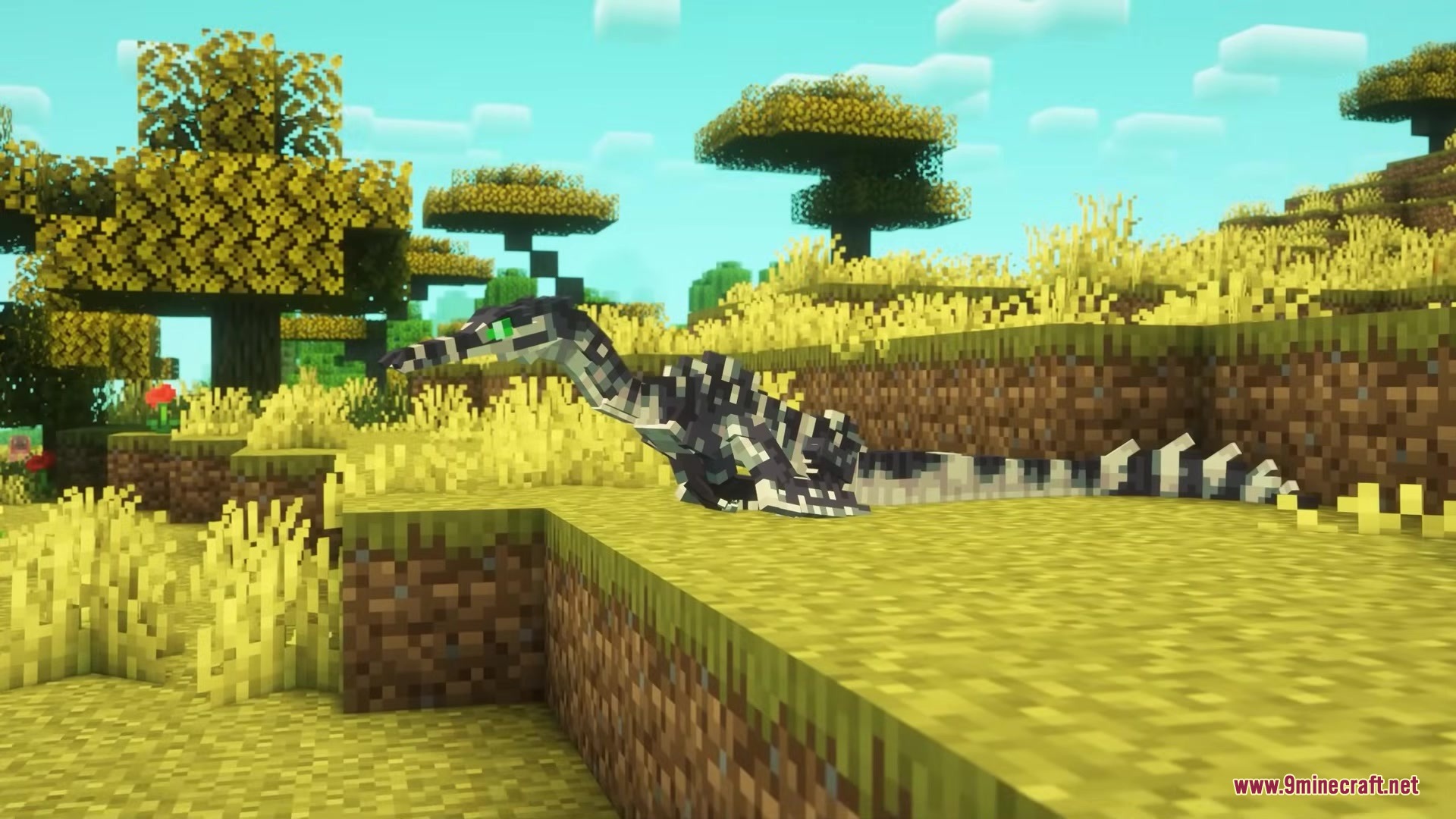 Ecological Replenishment Station Mod Screenshot 10 The black and white hexapod predator sits on a grassy ledge in the savanna