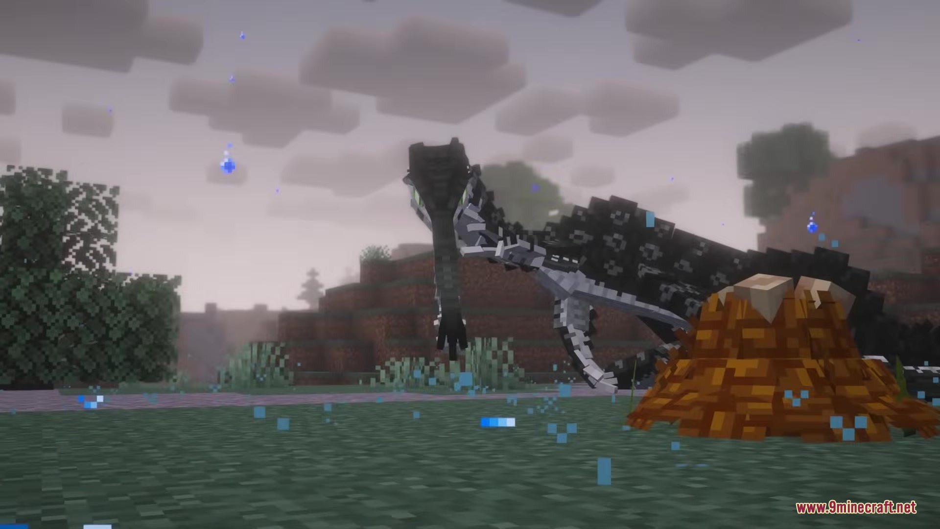 Ecological Replenishment Station Mod Screenshot 6 A six legged predator stands near a brown nest in a foggy landscape