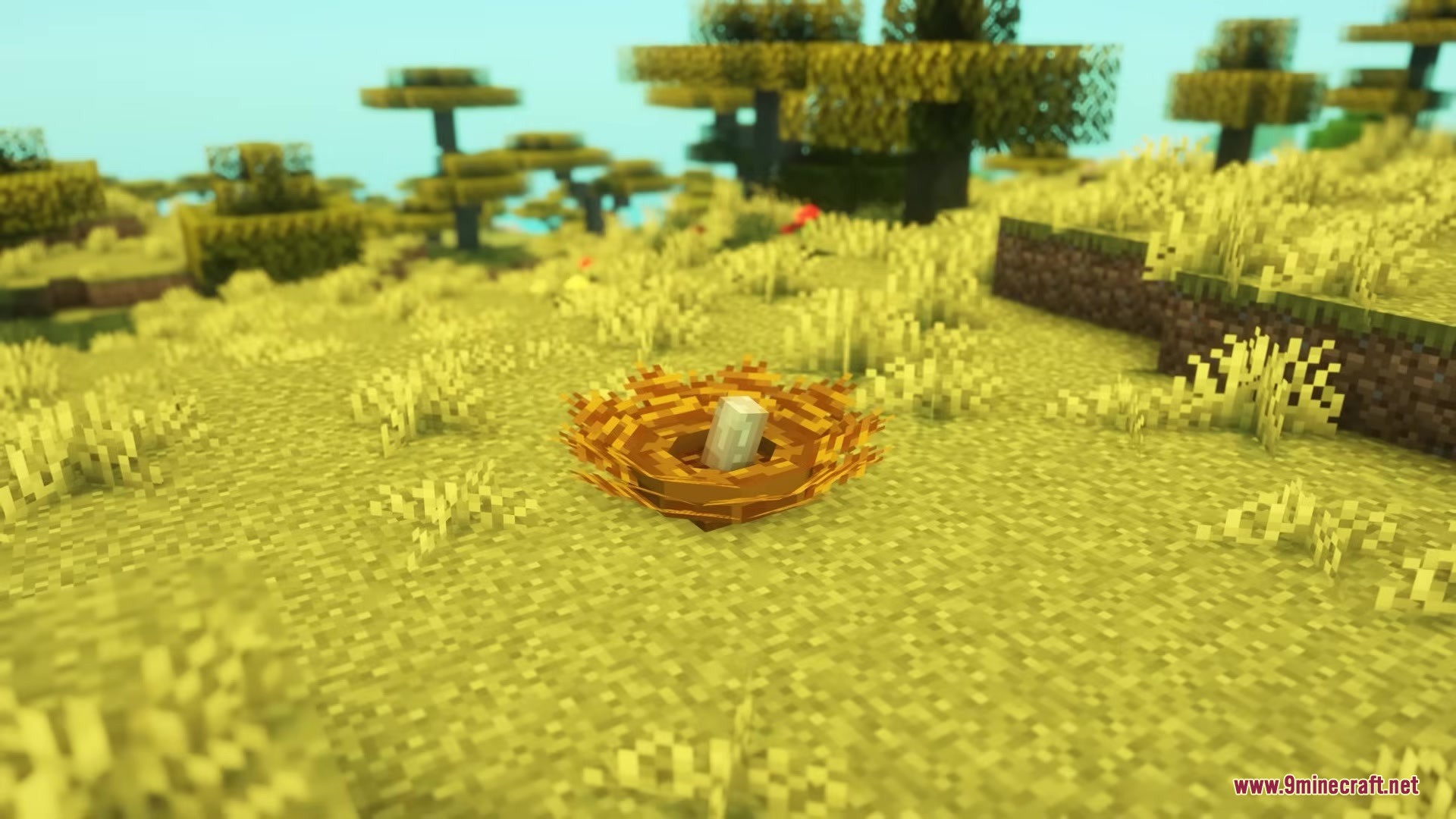 Ecological Replenishment Station Mod Screenshot 8 A small white egg sits in a golden nest on the grass