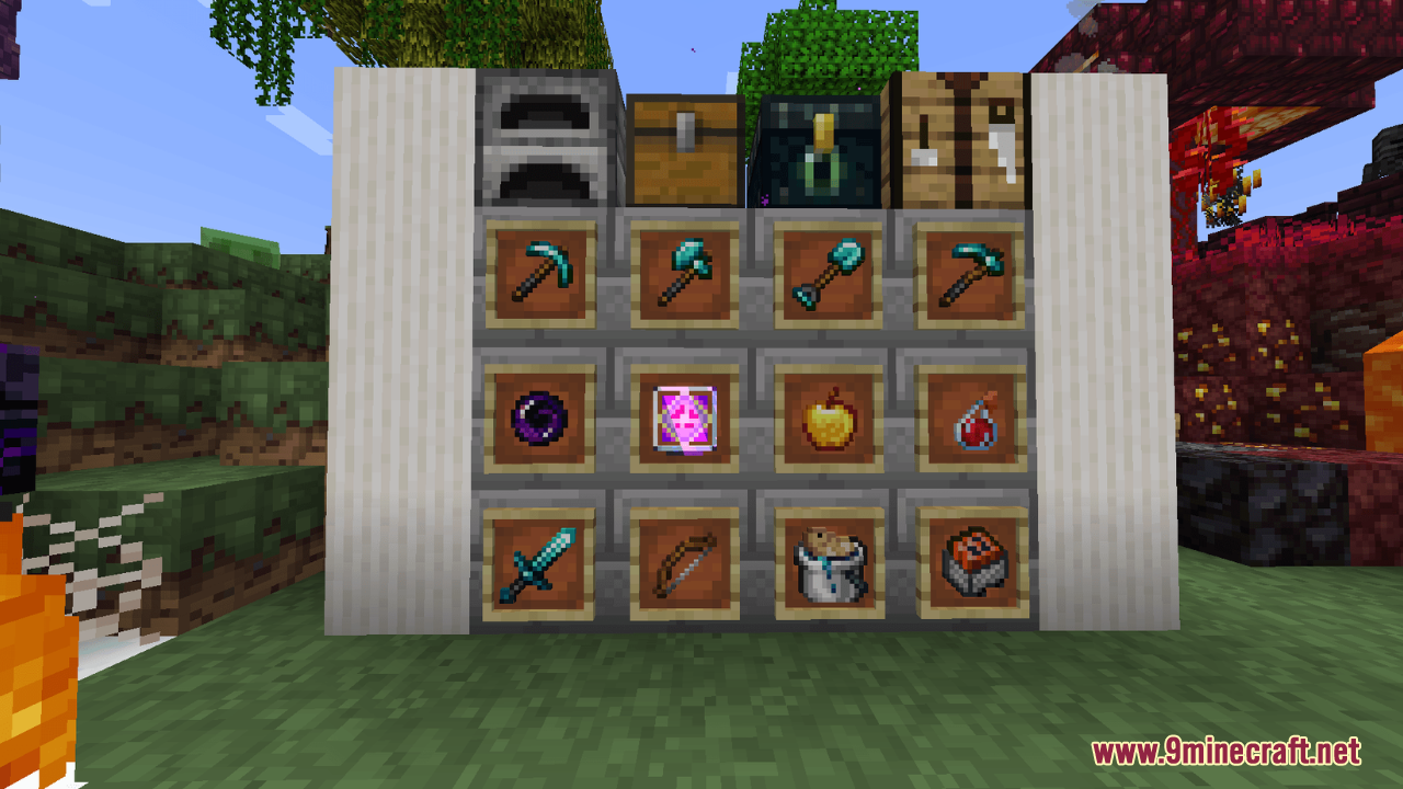 Showcase of polished items and blocks from the Embers Resource Pack