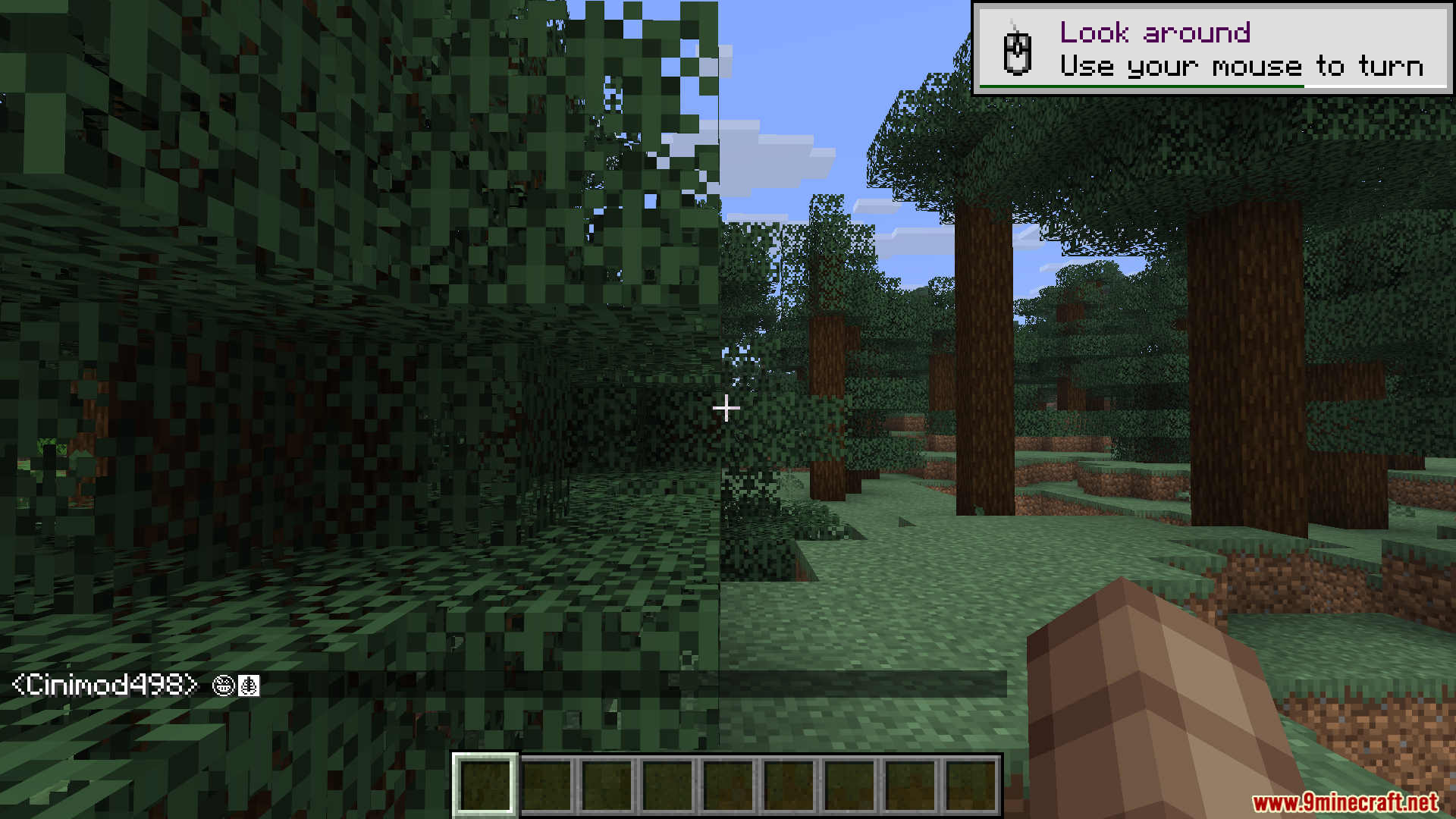 Emojis Mod Screenshot 10 A player sends a chat message containing custom symbols in a forest