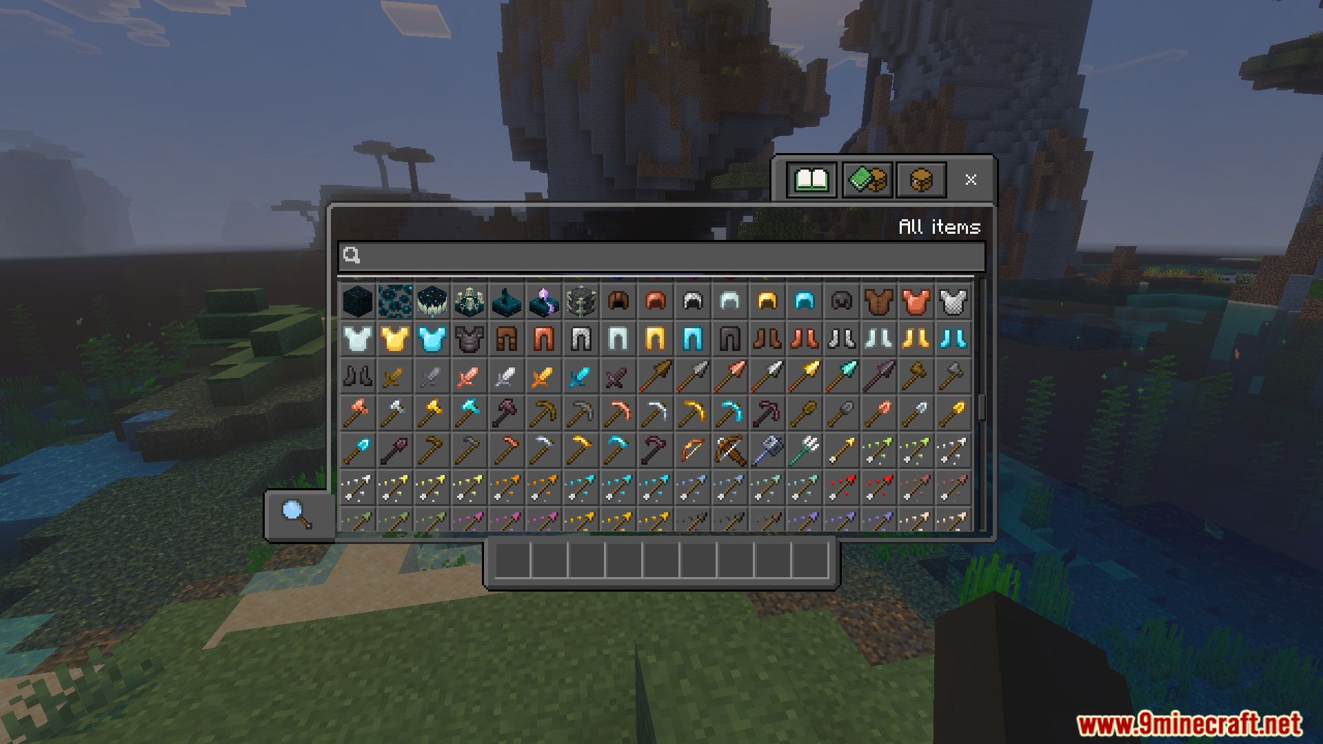 Enhanced 16x Texture Pack features a dark inventory interface and shorter swords
