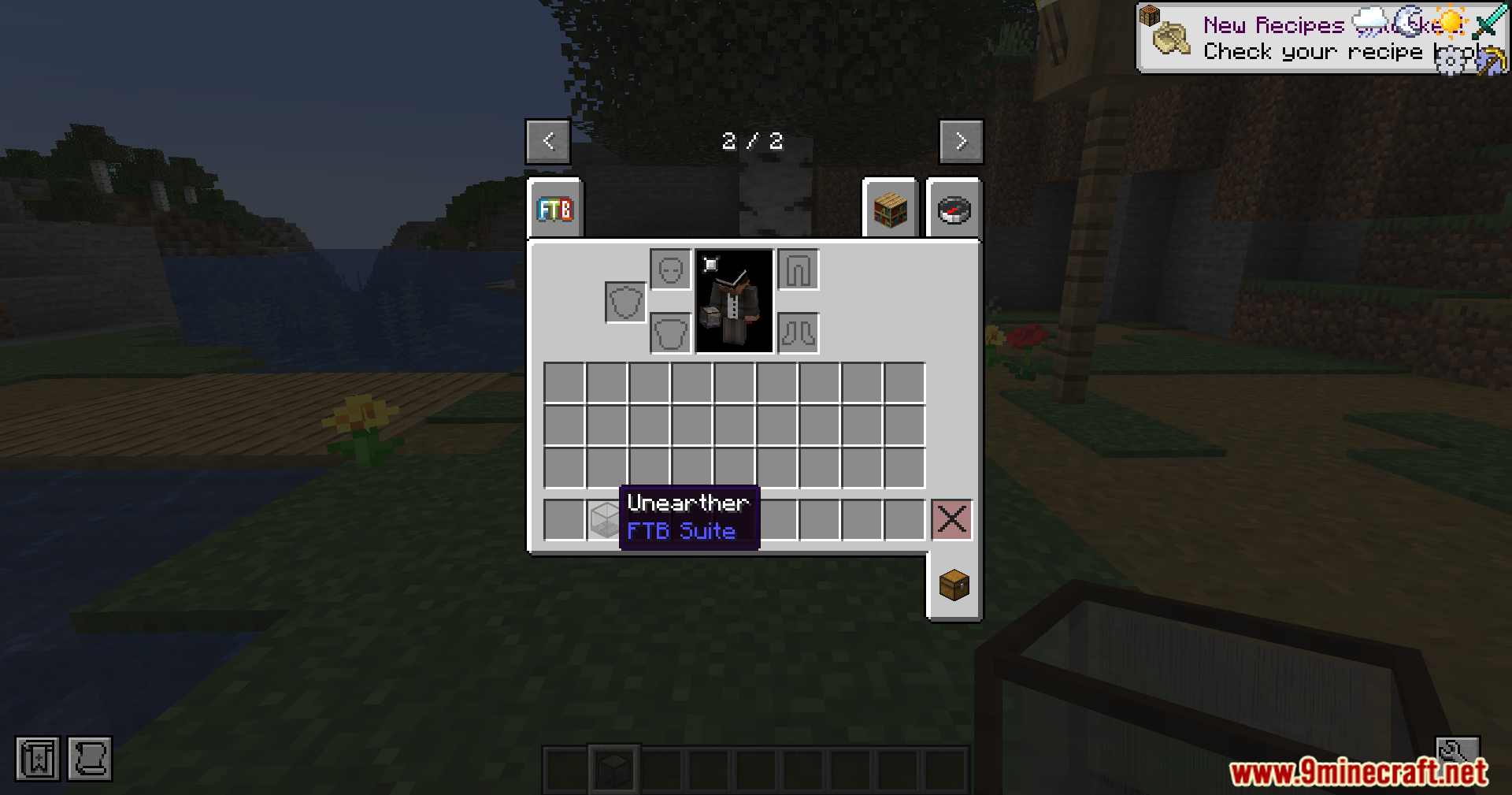 Player selecting the Unearther machine block from the creative mode inventory menu