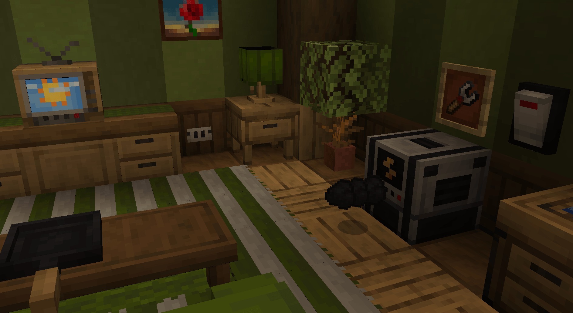 Fabulous Furniture Addon Screenshot 8 A living room area with a television lamp and a working power generator