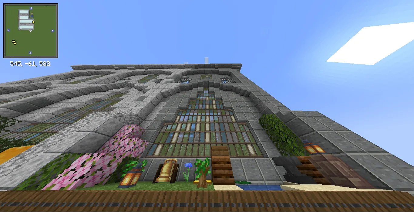 Factory Adg Schematic Screenshots 7 Looking up at a massive stone factory building with large arched windows