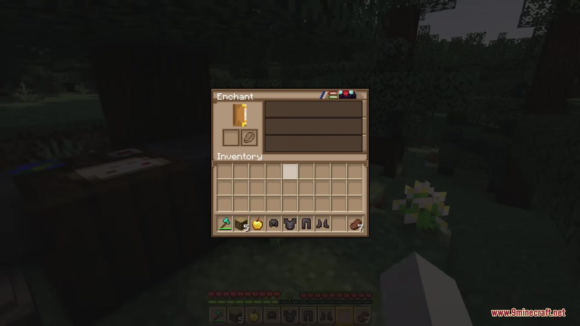 Farmer GUI by MaTik Resource Pack Screenshot 6 An enchantment table interface redesigned with a warm golden wheat farming theme