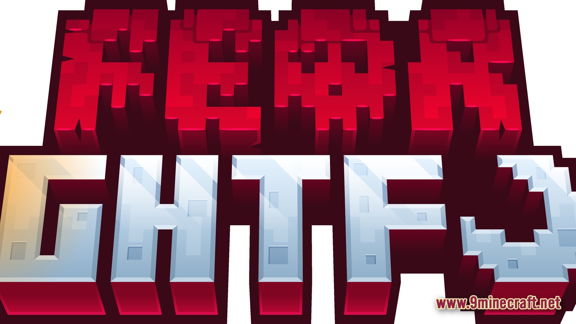 The Fear Nightfall Remains of Chaos modpack title logo features red and white blocky 3D text