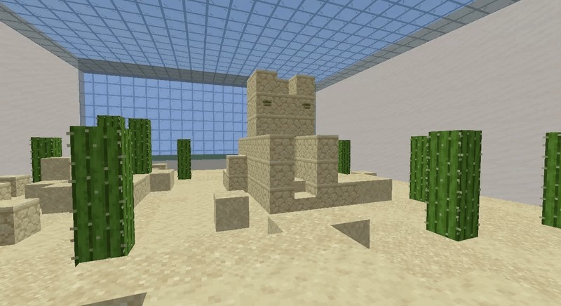 Desert room with sand cacti in the Find the Button Plus Map