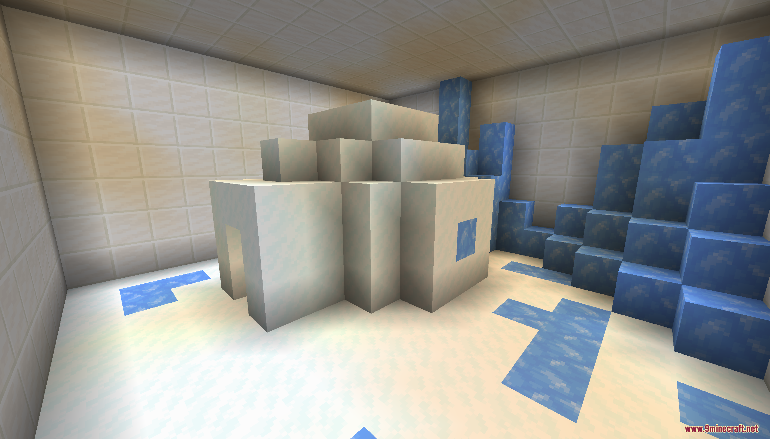 Find the Shulker Map Screenshot 5 A white igloo structure stands in a room with blue ice blocks