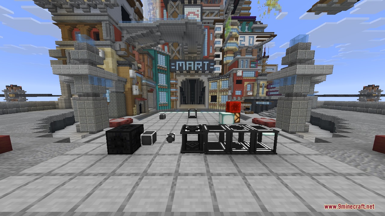 A row of Flux Networks devices placed on the ground in a city plaza, ready to be wired into a network