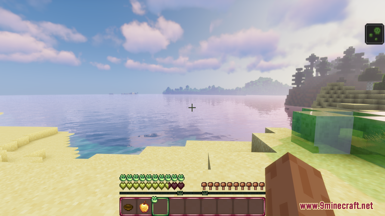 Frogcrafting Hotbar Resource Pack Screenshot 7 Frogcrafting Hotbar Resource Pack features a custom interface with cute frog and flower designs