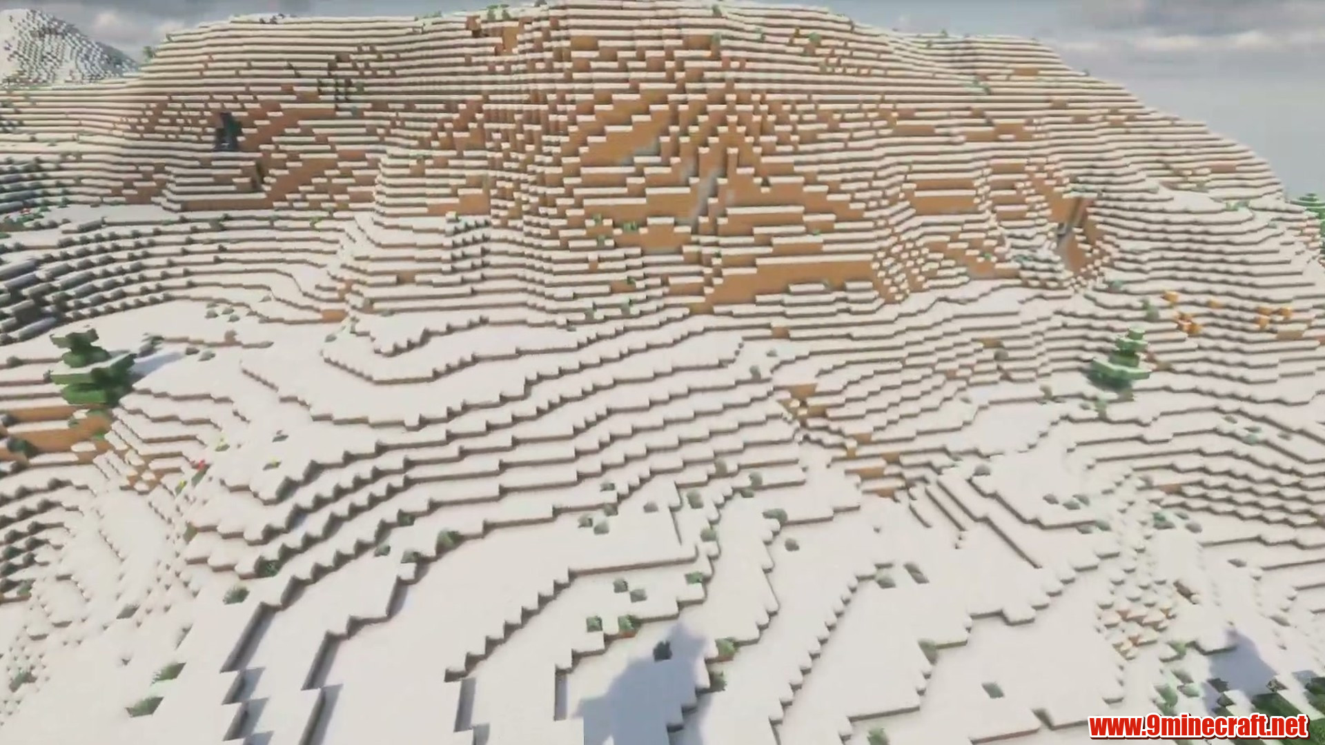 Terrain and landmarks in Minecraft seed -5115799251561076342
