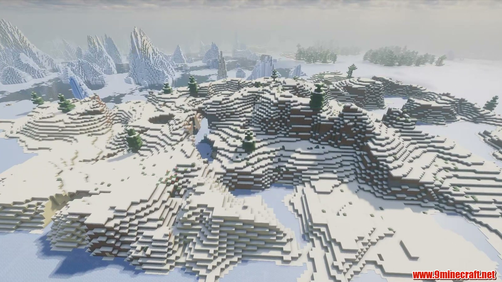 Snow Island Frozen Wasteland in Minecraft seed 4302660600880707693