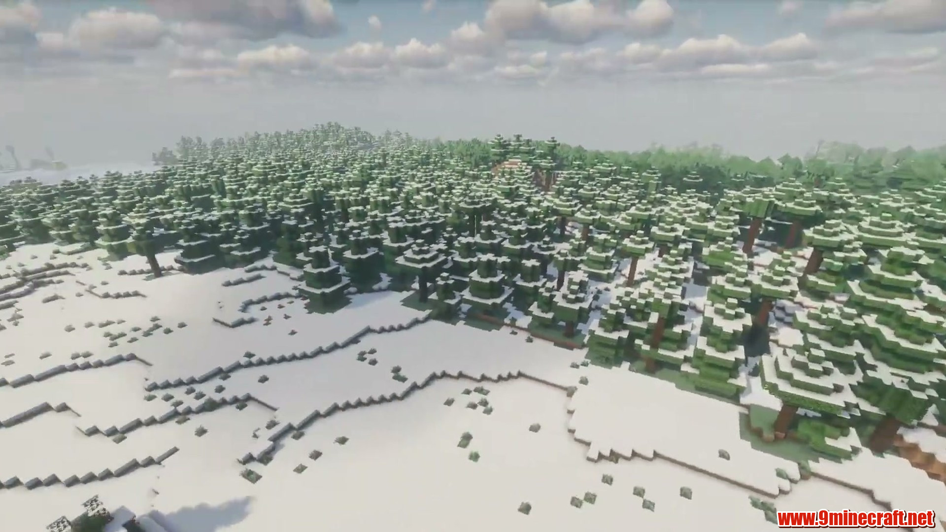 Terrain and landmarks in Minecraft seed -942446436618394184