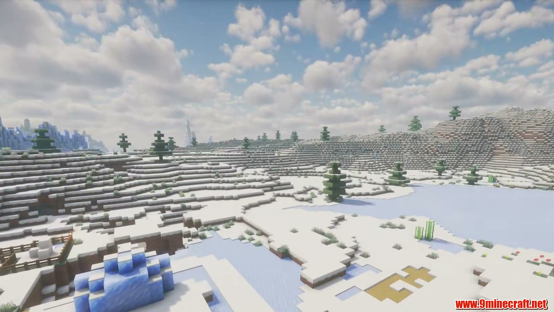Snow Flat Village in Minecraft seed -6196078610540307831