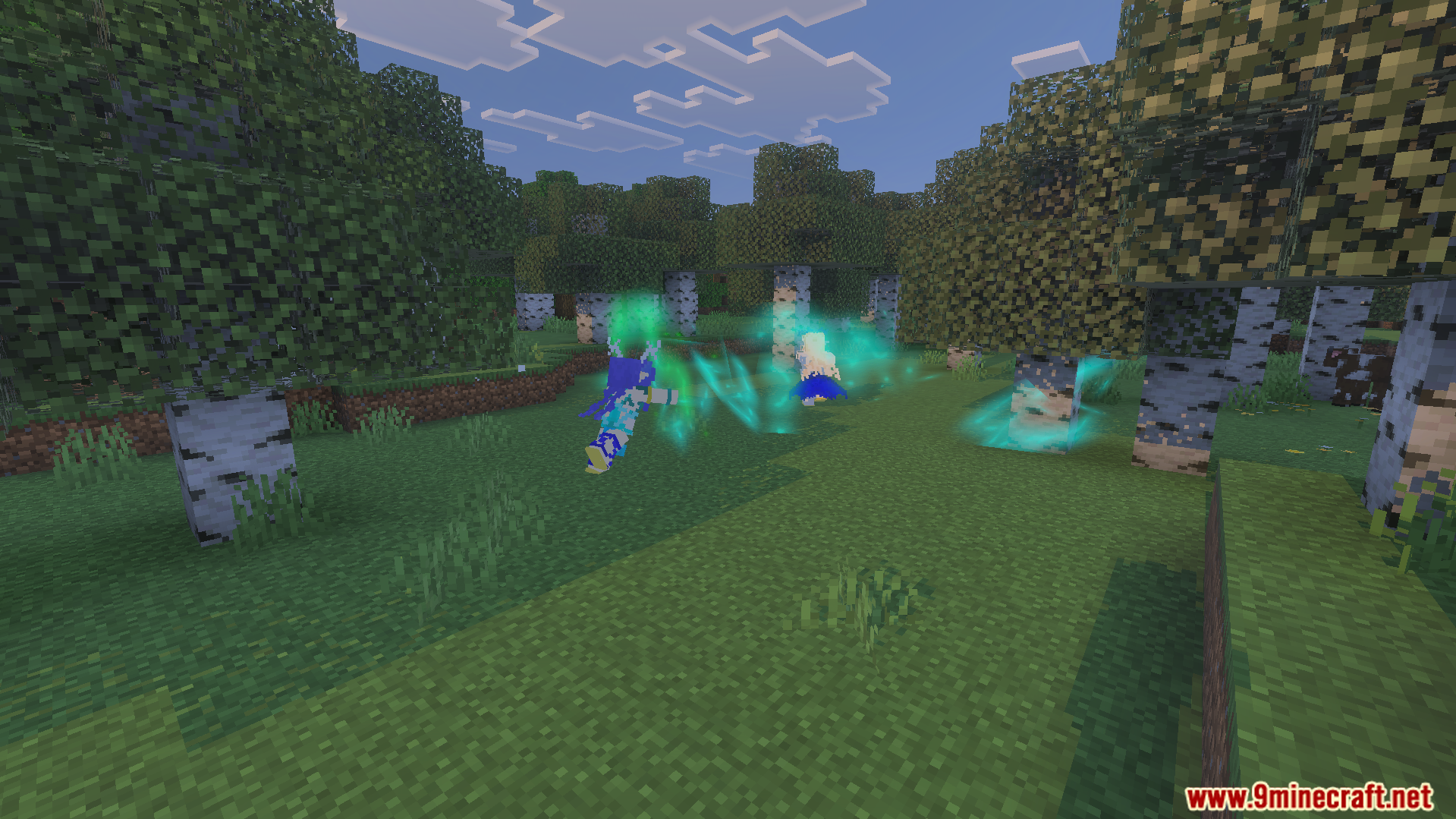 Character performing an attack with unique animations and green special particle effects