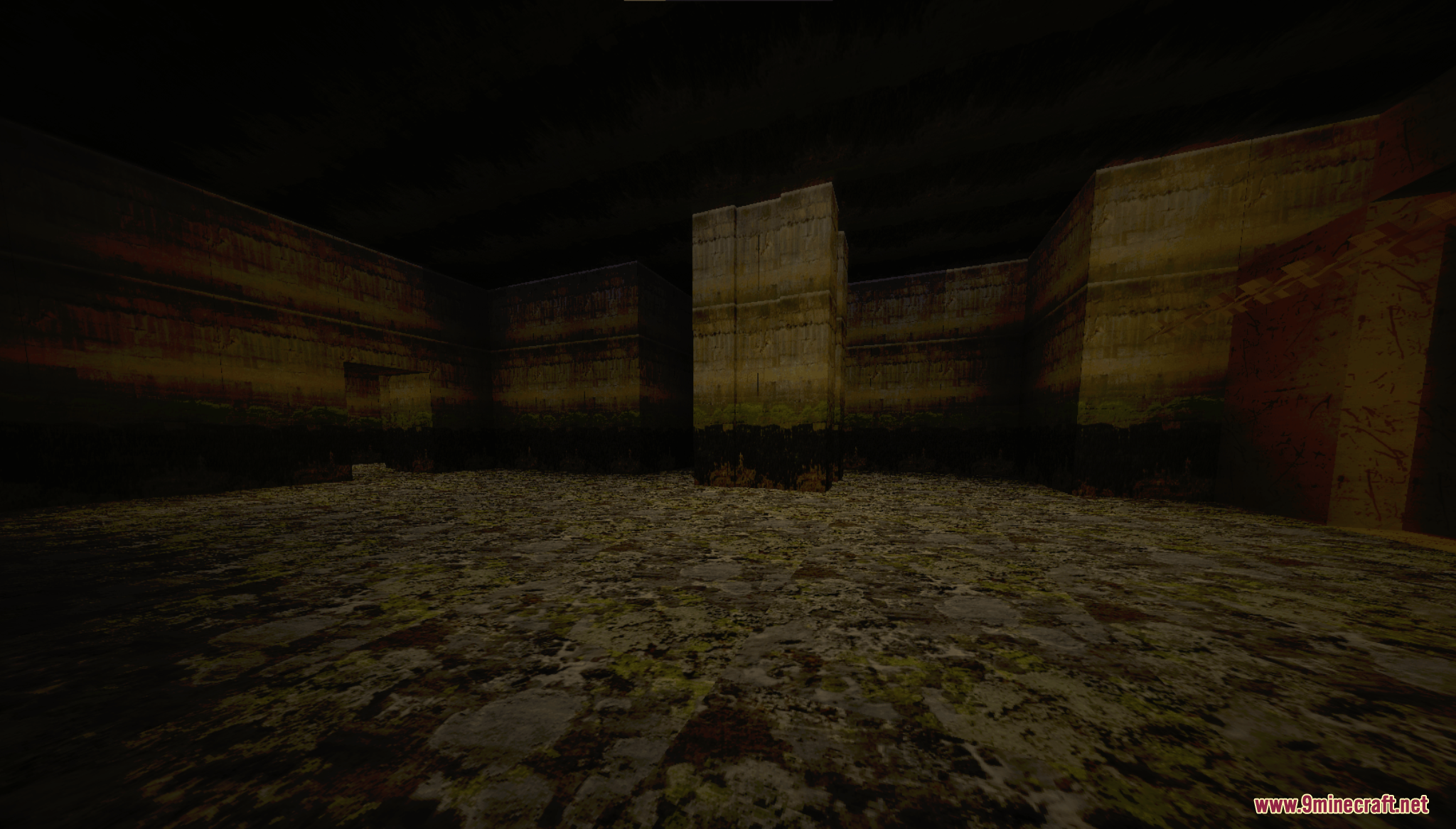 Grannys House Map Screenshot 4 Spooky underground cellar with mossy floors and tall textured walls