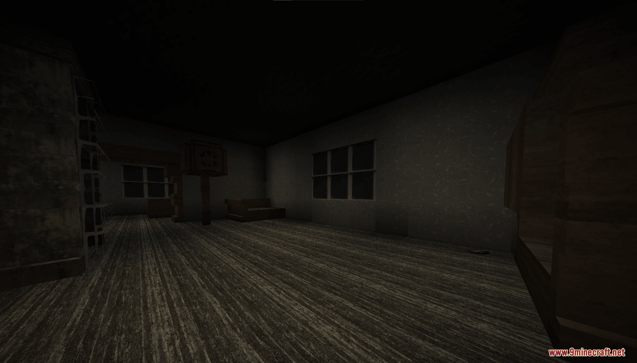 Grannys House Map Screenshot 9 A dark room inside the Grannys House Map with a wooden floor