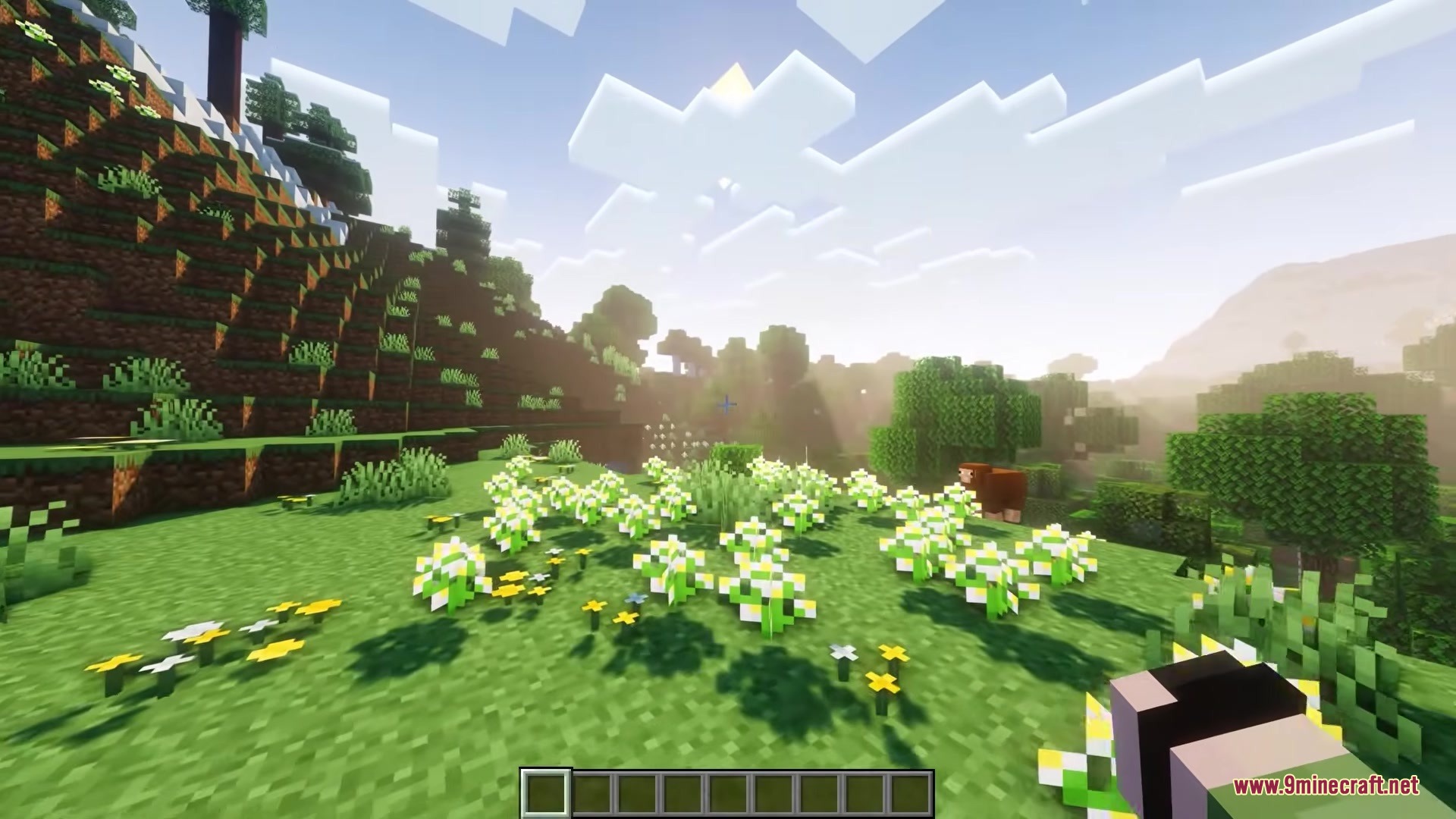 Handycam Mod adds realistic camera sway while looking at white flowers