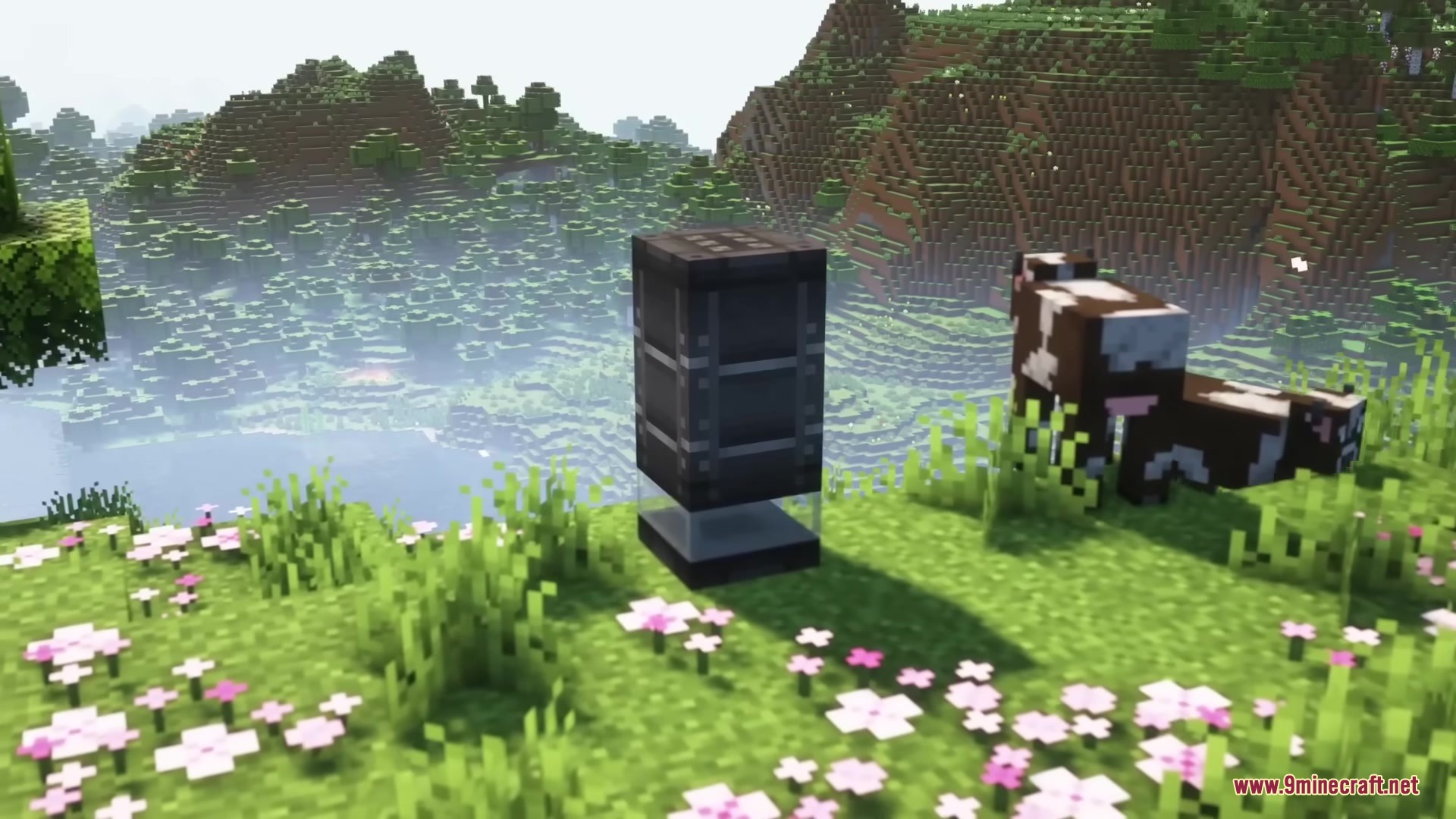 A medical machine from the Health and Disease mod in a meadow