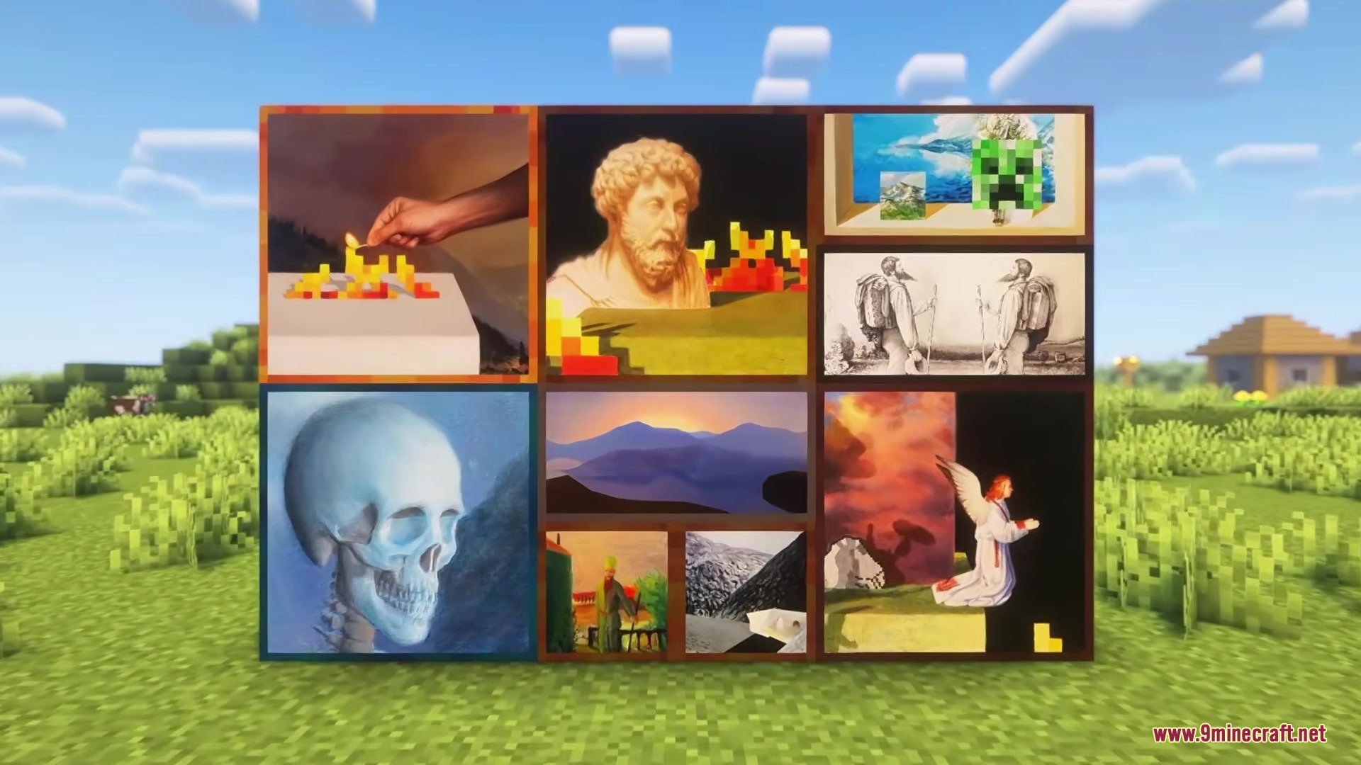 High Resolution Paintings Resource Pack Screenshot 3 High Resolution Paintings Resource Pack displays detailed artwork on a wall