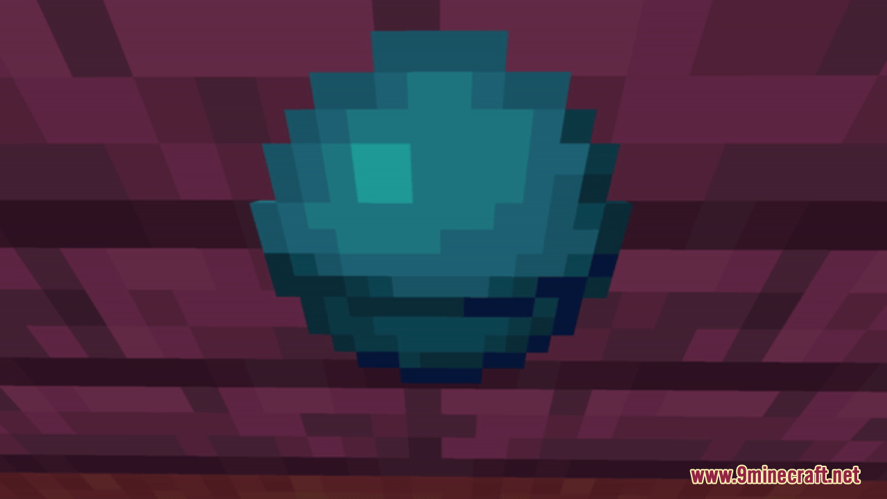 Hurkledurkle's Animated Items Resource Pack Screenshot 9 A glowing teal Ender Pearl pulses with energy against a dark purple background