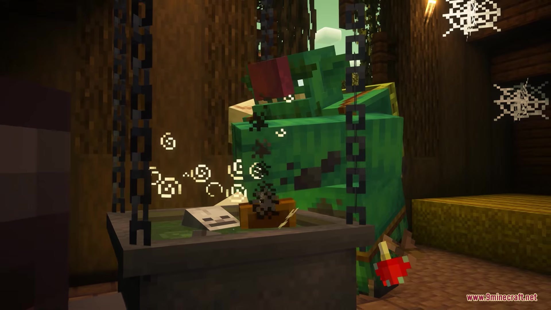 Inhabitants Mod Screenshot 10 The Bogre prepares mysterious food in a cauldron filled with green liquid