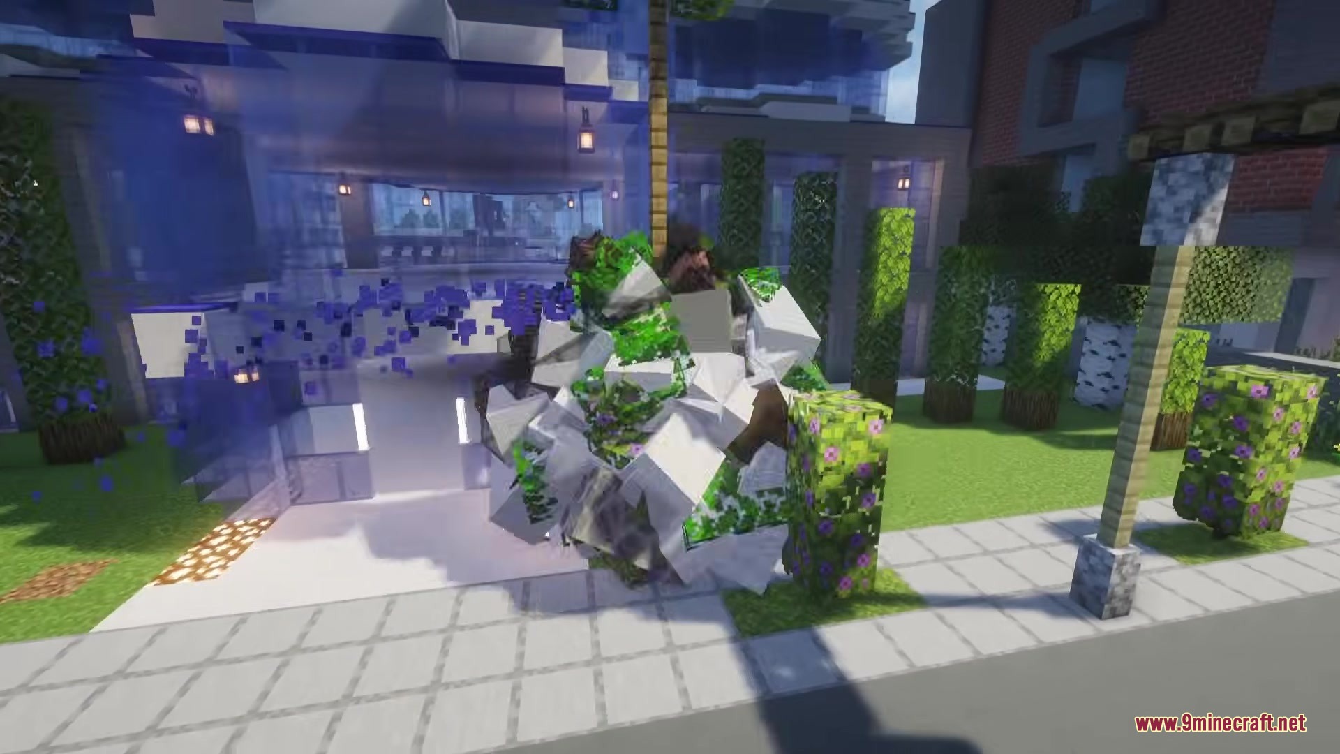 Katamari Mod Screenshot 14 The sphere absorbs nearby blocks and plants while rolling across the ground