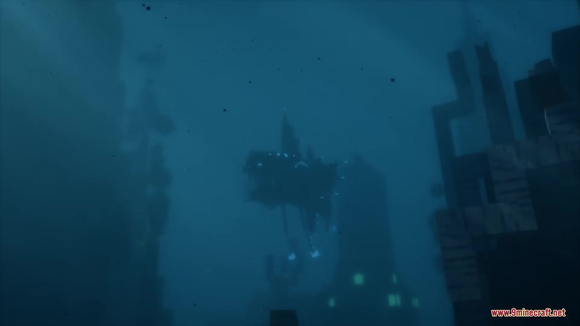 Kilt Mod Screenshot 8 A mysterious creature swims through the dark murky depths of an underwater cave