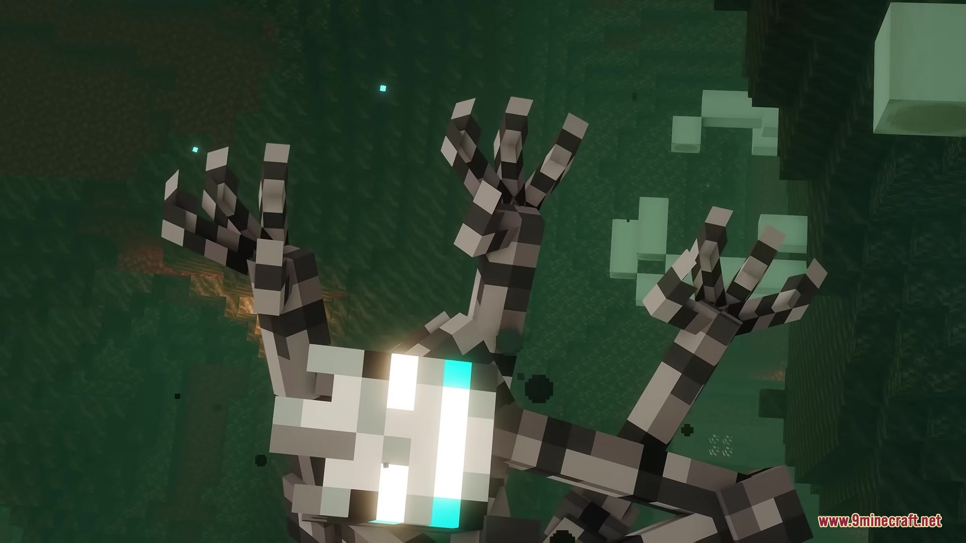 King of the Nether Resource Pack Screenshot 4 The giant Wither boss reaches out with its many dark skeletal arms
