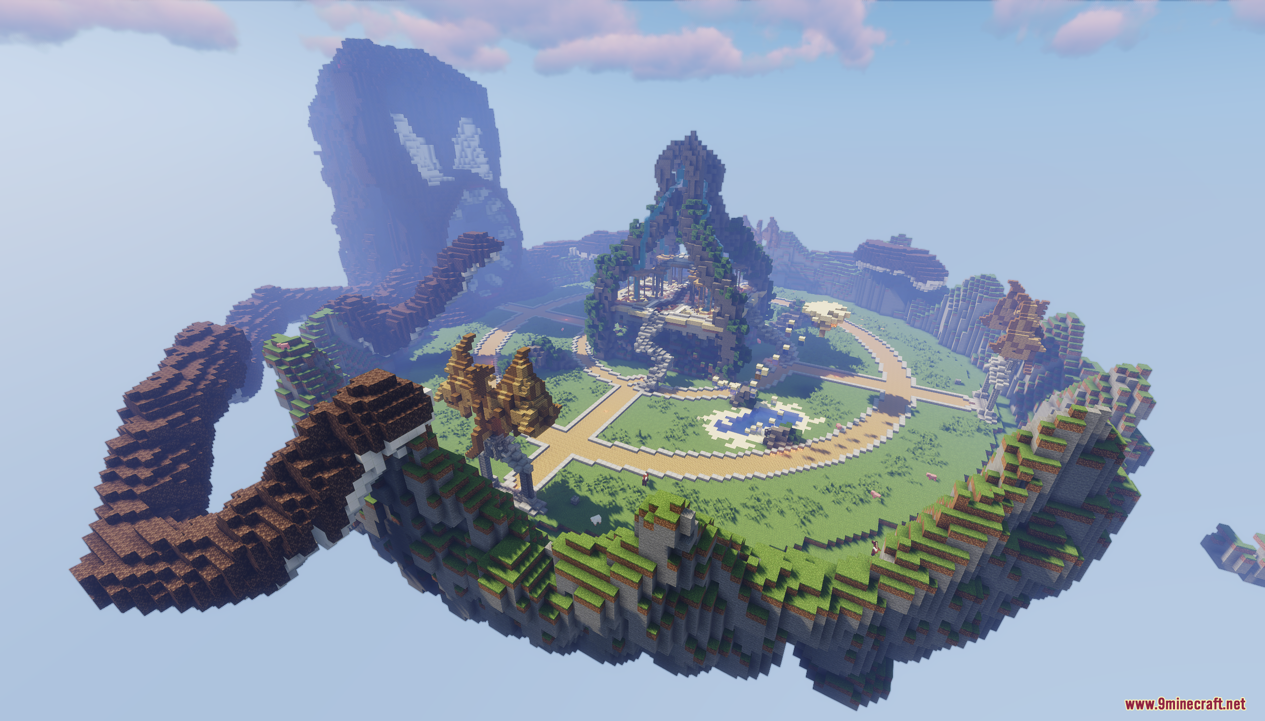 Kraken Lobby Map Screenshot 1 Overview of the Kraken Lobby Map featuring a giant monster and floating island