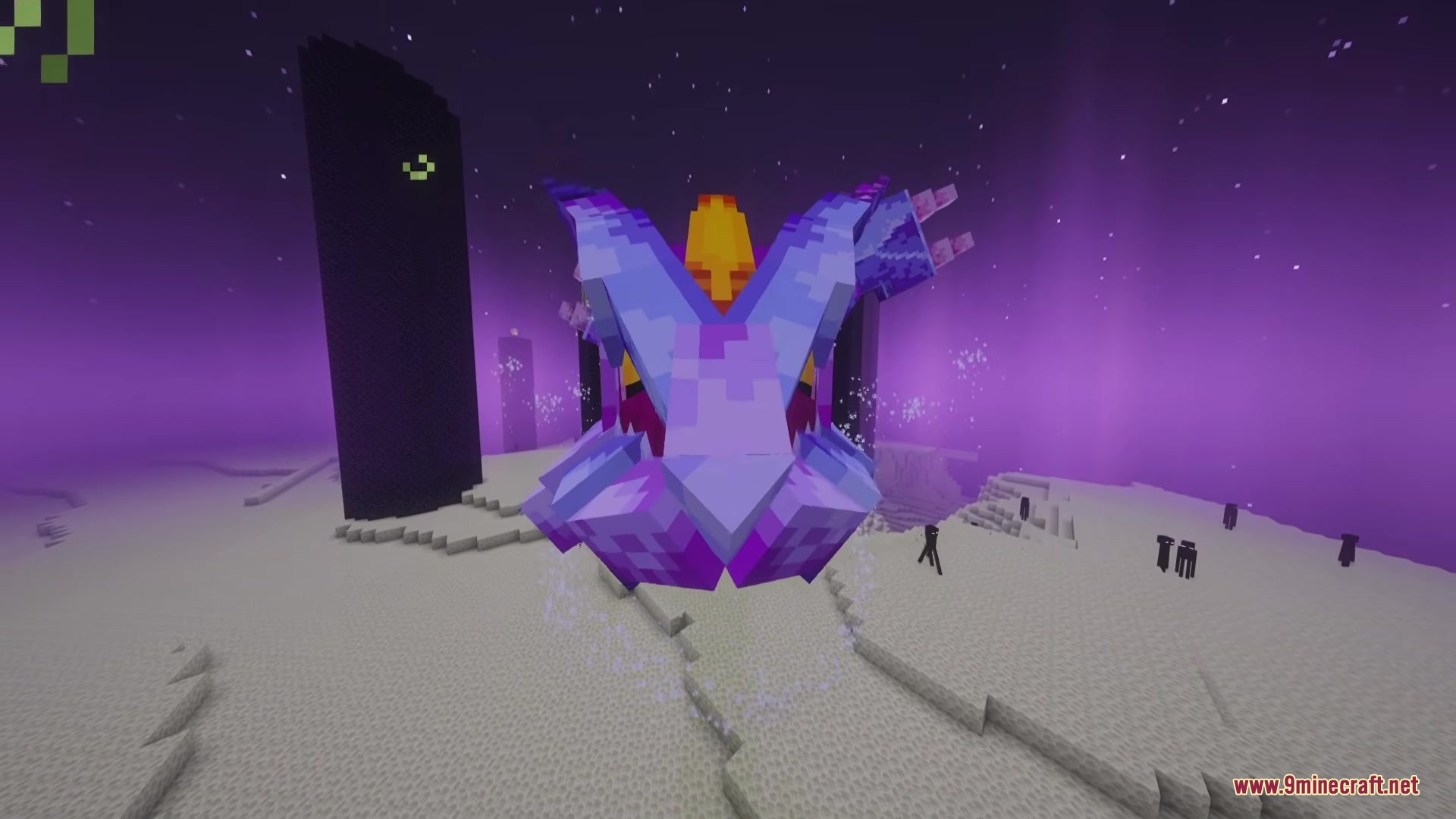 Kyurem Boss Mod Screenshot 7 A giant Kyurem boss floating in the End dimension of Minecraft