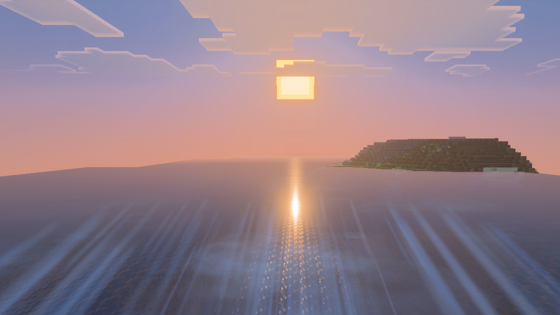 Sunset light reflecting on the ocean with the La Nature pack