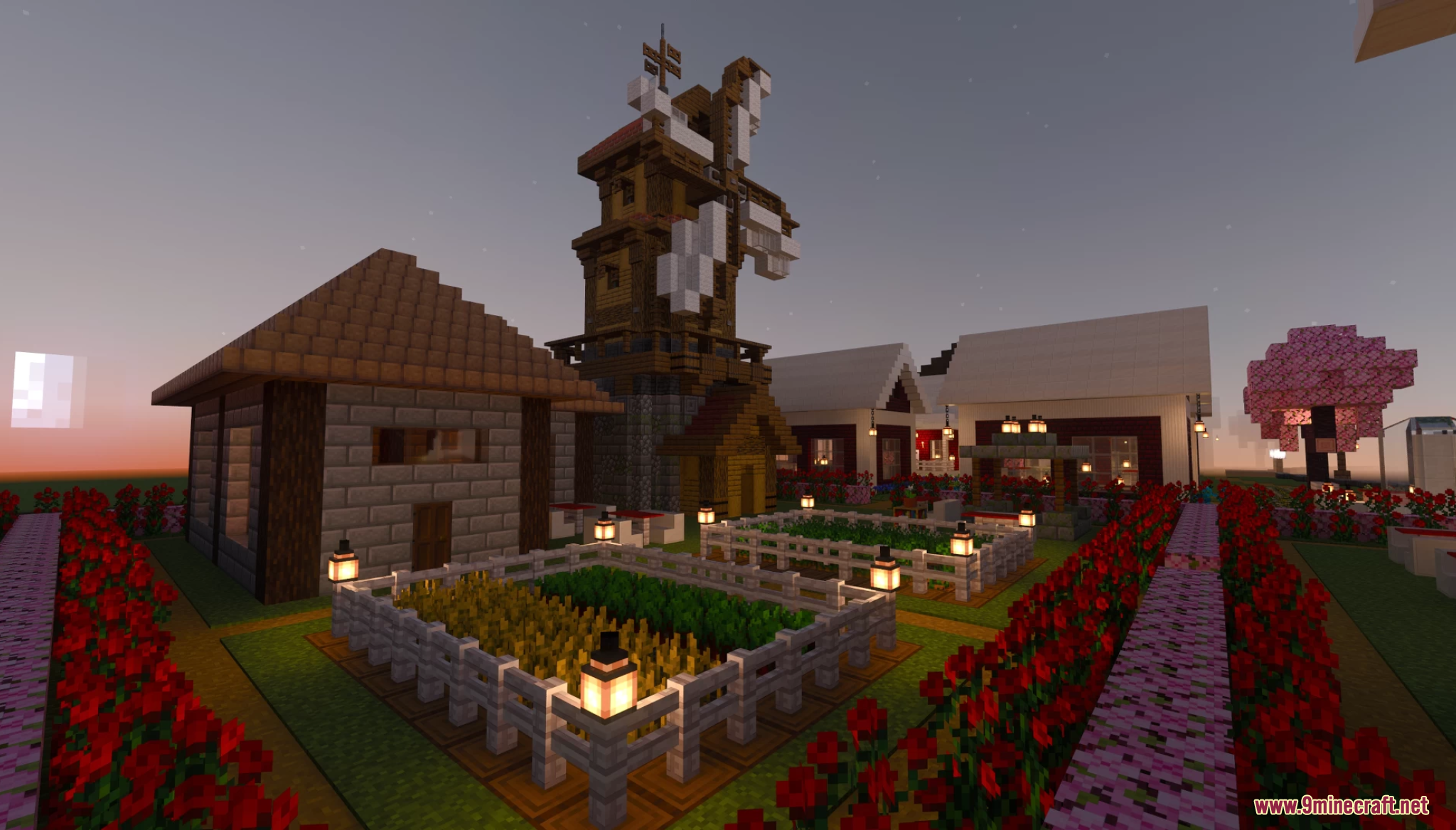 Lake Towen Map Screenshot 1 A scenic view of a windmill and stone house in Lake Towen Map