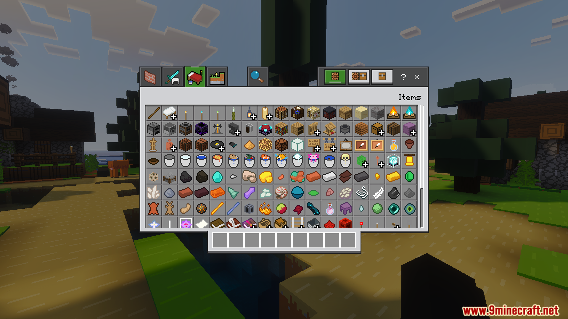 Like the Trailers Plus Texture Pack Screenshot 10 Creative inventory menu showing various item icons with the trailers plus texture pack