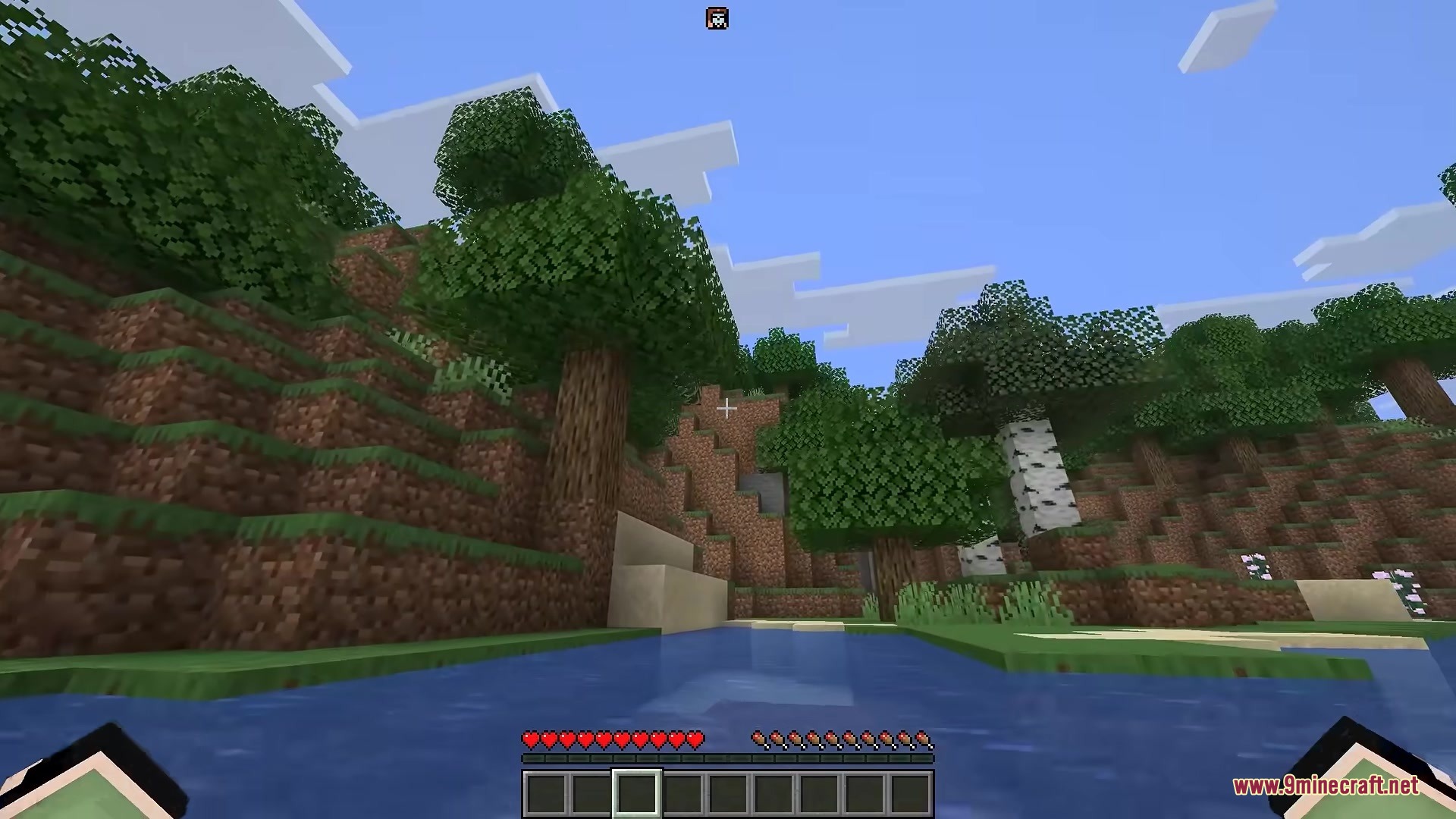 Locator Border Mod displays a player head icon at the top of the screen