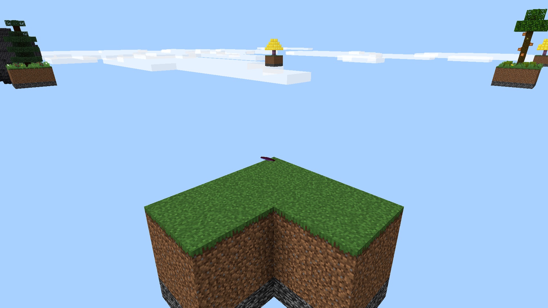 Lucky Tree Skyblock V5 Map Screenshot 2 Nearby floating islands with Lucky Blocks and an obsidian platform