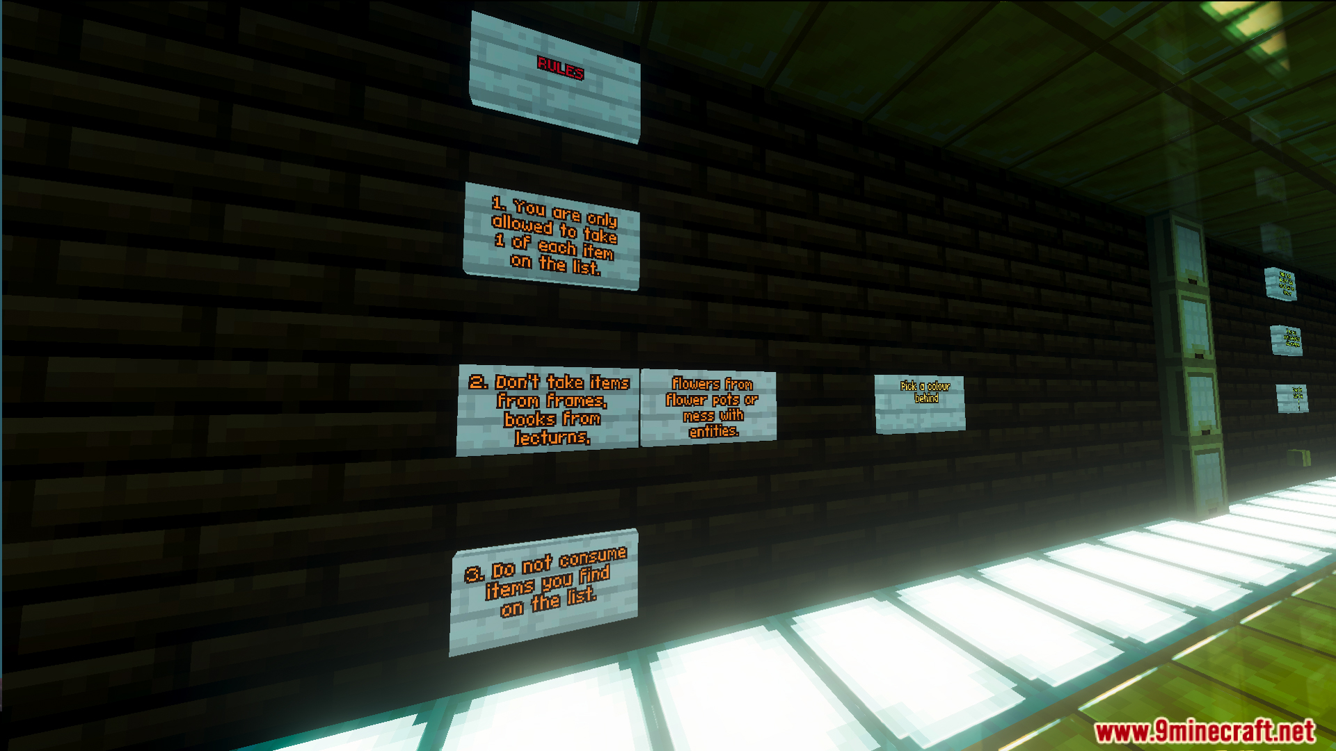 Rules displayed on signs for the Lunar Festival Hunt Map game
