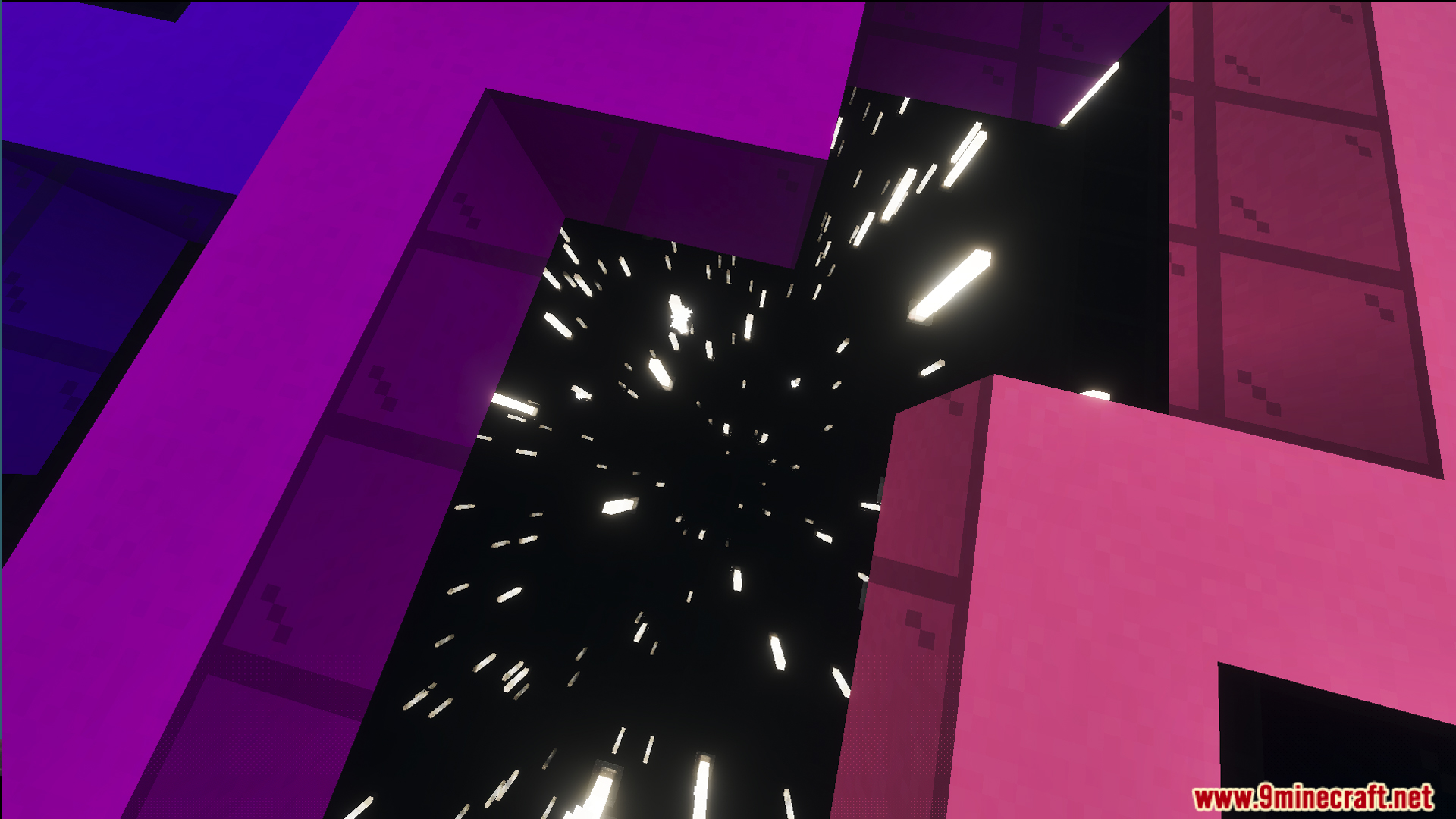 A dark area with white lights during the beautiful lunar celebration in Minecraft