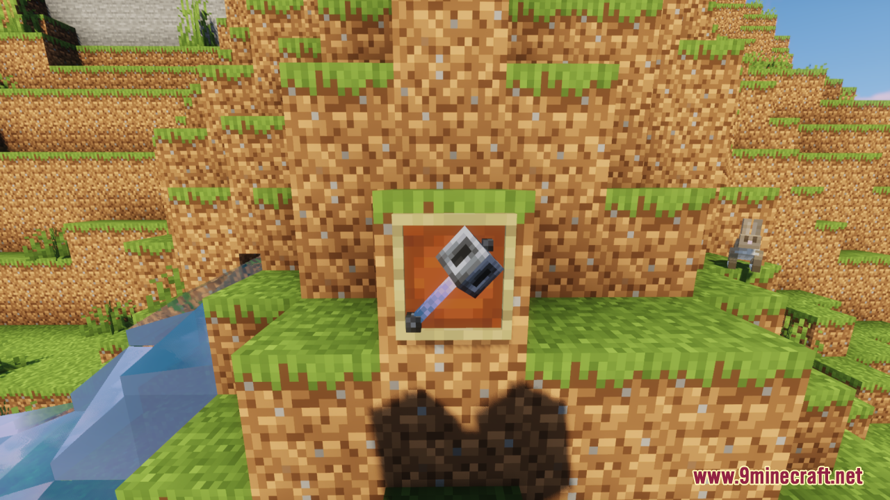 Mace 3D Item Resource Pack Screenshot 11 Mace 3D Item Resource Pack displays a thick blocky weapon in an item frame