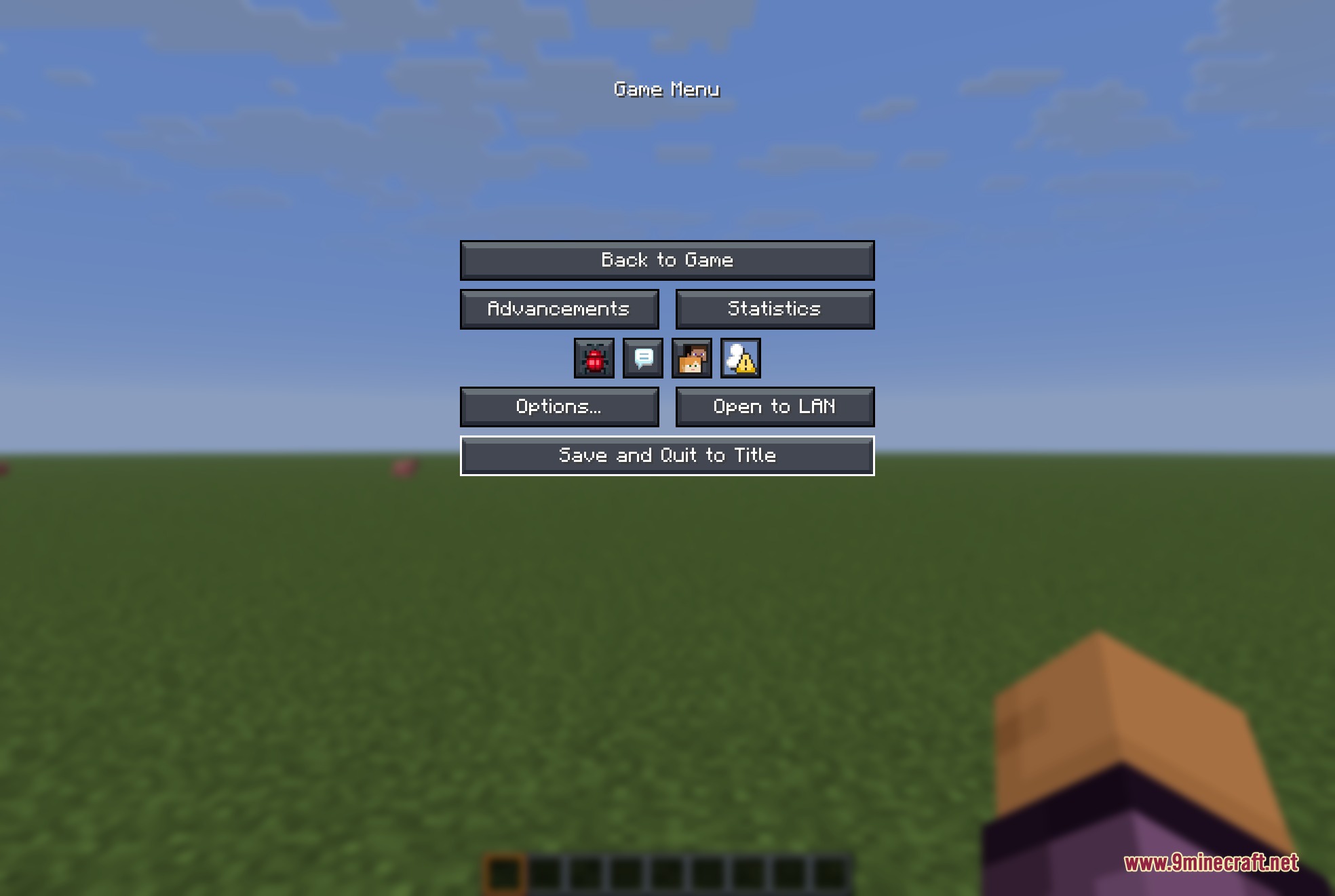 Mandala's GUI Dark Mode 9minecraft Resource Pack Screenshot 10 The Minecraft game menu screen with a modern dark blue gray interface