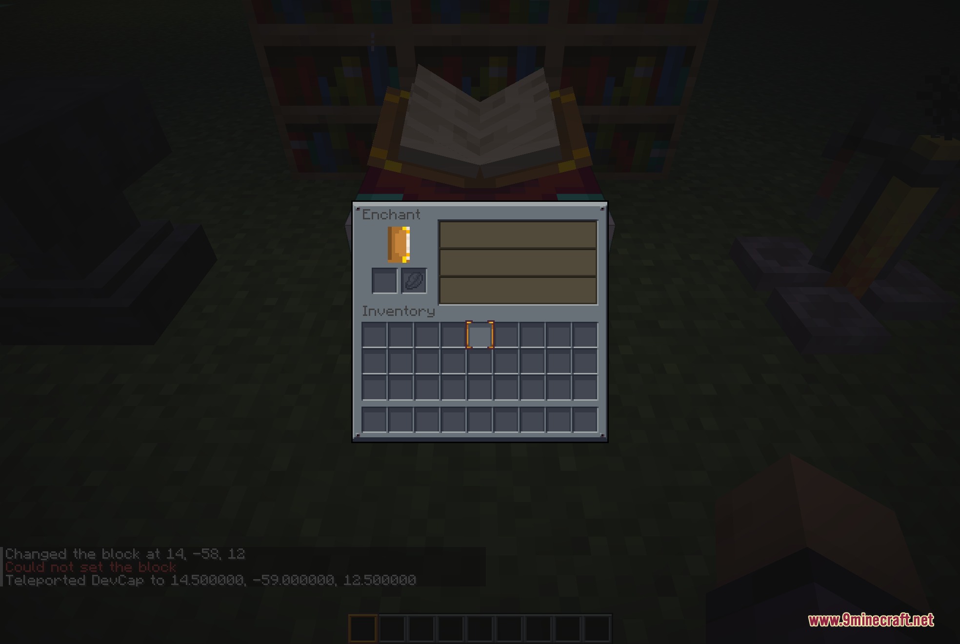 Mandala's GUI Dark Mode 9minecraft Resource Pack Screenshot 8 Mandala GUI Dark Mode transforms the enchanting table menu into a clean dark panel